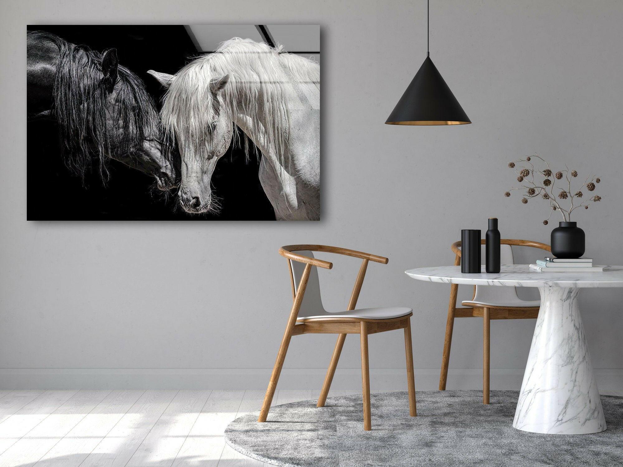 African Couple on Horse Wall Art - Handmade Wooden Decor for Living Room, Bedroom & Office - Unique Home Decor Gift Idea