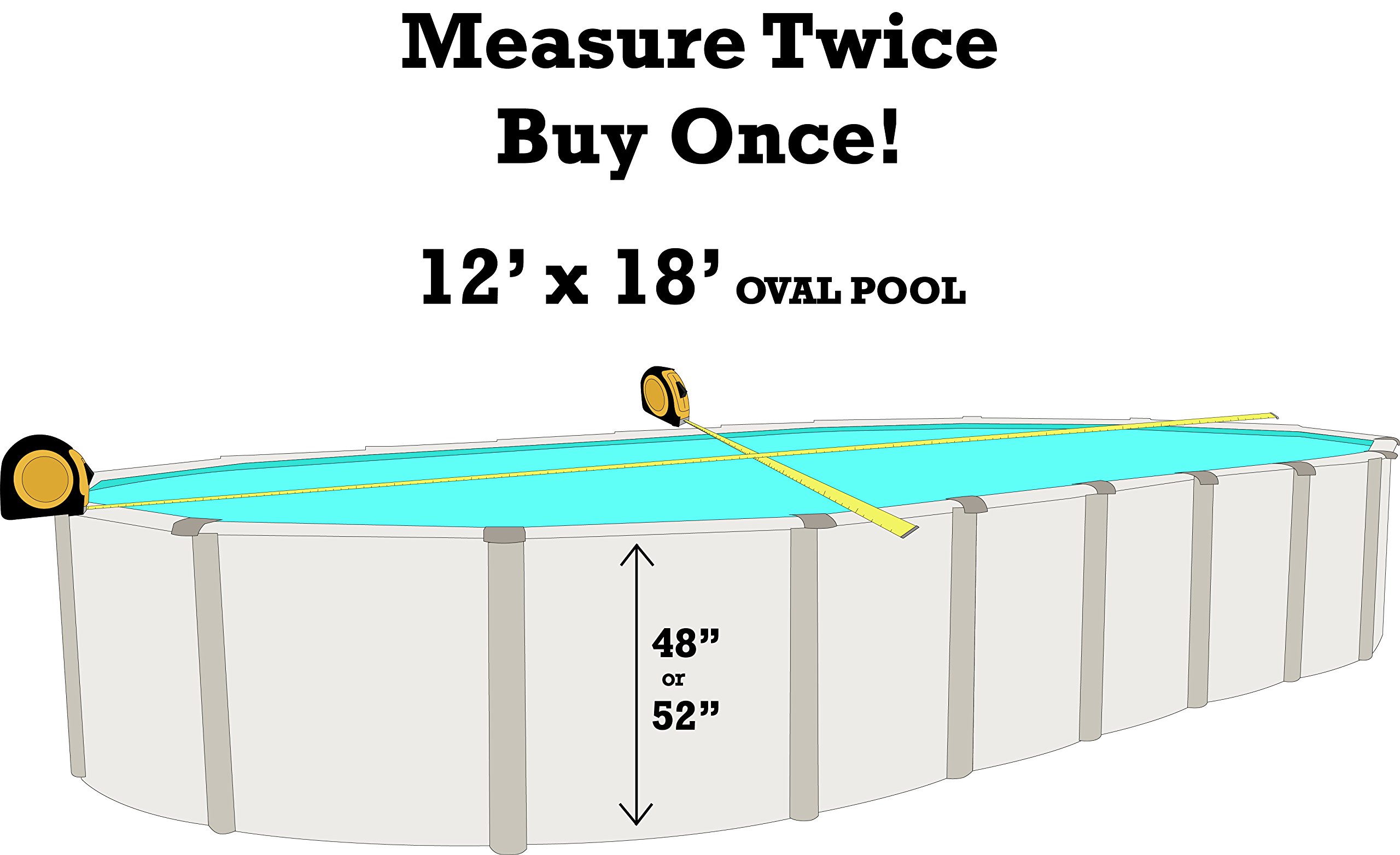 12 ft x 18 ft Oval Swimming Pool Liner - Heavy Duty 30 Gauge Virgin Vinyl for Steel Sided Above Ground Pools | Boulder Swirl Design | Overlap Style (48-52 Inch Wall Height) | Perfect for Backyard Summer Fun, Family Gatherings & Outdoor Relaxation