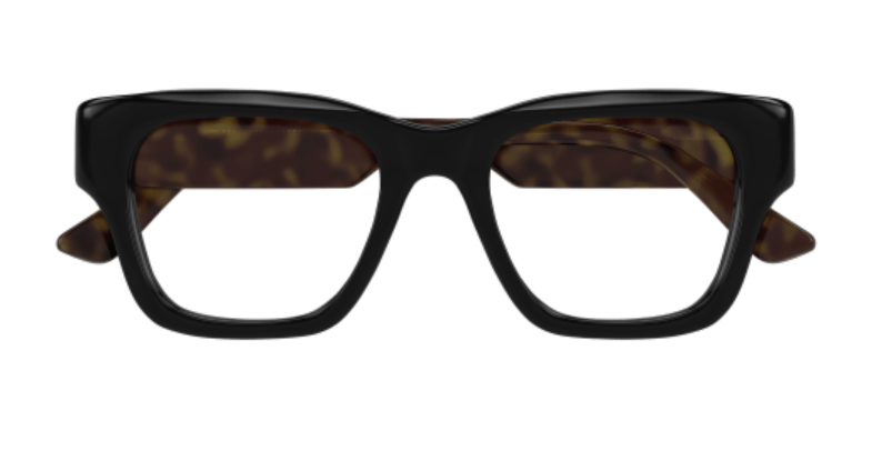 Gucci GG1669O 005 Black/Havana Square Men's Eyeglasses - Stylish Prescription Glasses for Men, Fashionable Square Frame Sunglasses - Perfect for Work, Driving & Everyday Wear