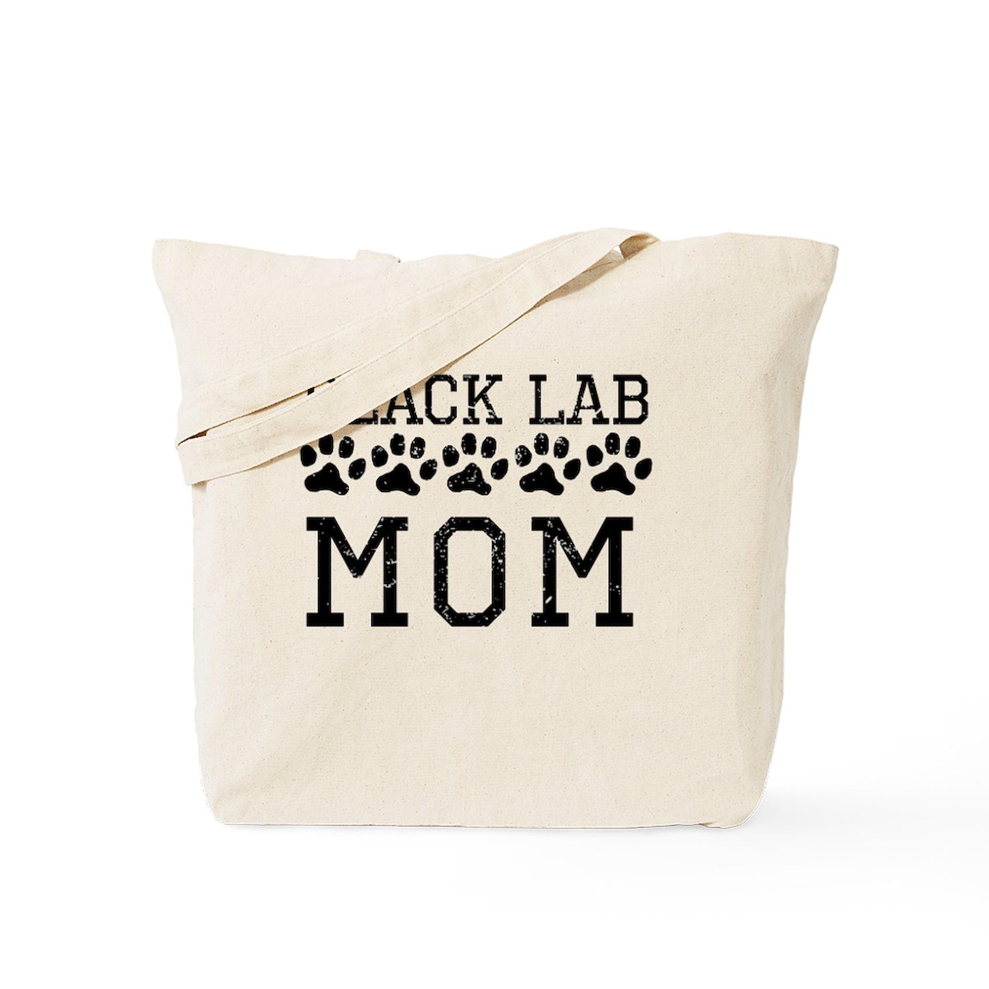 Black Lab Mom Distressed Canvas Tote Bag - Natural Reusable Shopping Bag for Women | Perfect for Groceries, Beach Trips & Everyday Use