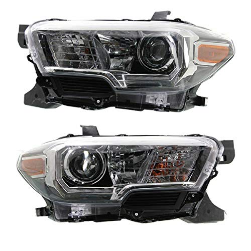 Toyota Tacoma 16-23 LED Daytime Running Light & Halogen Headlight Kit - Left & Right Pair with Bulbs | Perfect for Off-Roading & Night Driving