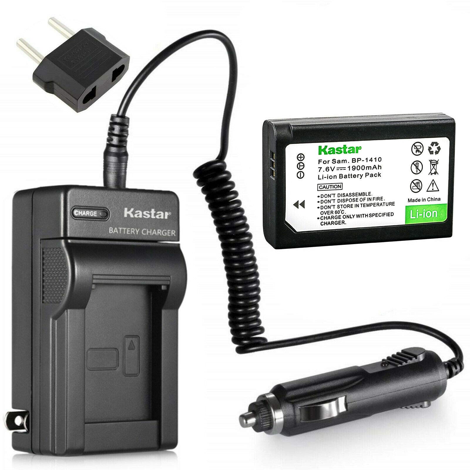 Kastar 1-Pack Battery & AC Charger with Car Adapter for Samsung ED-BP1410/BP-1410 Battery - Compatible with Samsung NX30, EV-NX30ZZBGBUS, WB2200, WB2200BMBCL, WB2200F Cameras - Perfect for Travel & Outdoor Photography