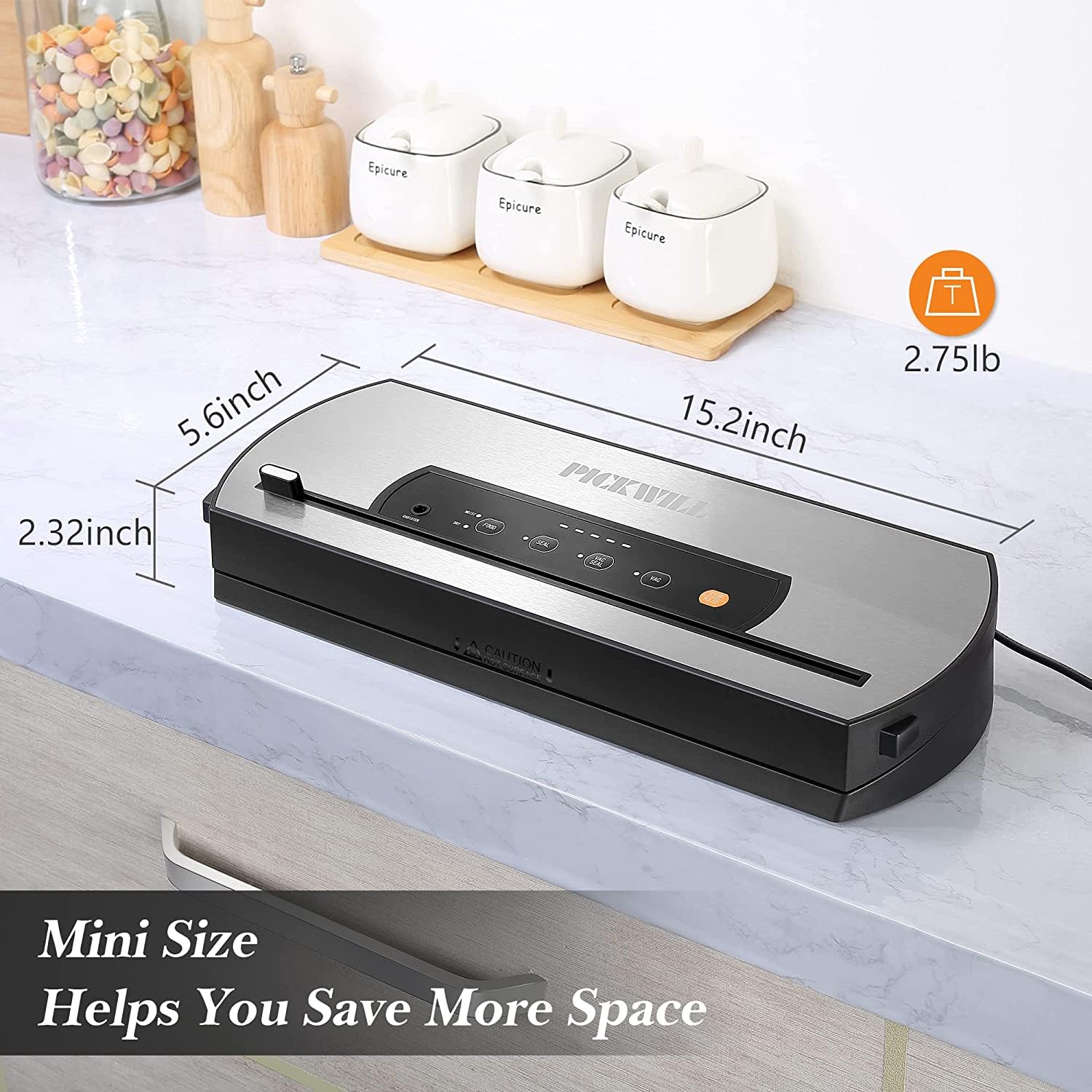 Automatic Vacuum Sealer Machine 80kPa with Built-in Cutter & Starter Kit (Bags & Roll) - Dry & Moist Food Preservation Modes for Freshness - Perfect for Meal Prep, Sous Vide & Long-Term Food Storage (Silver)
