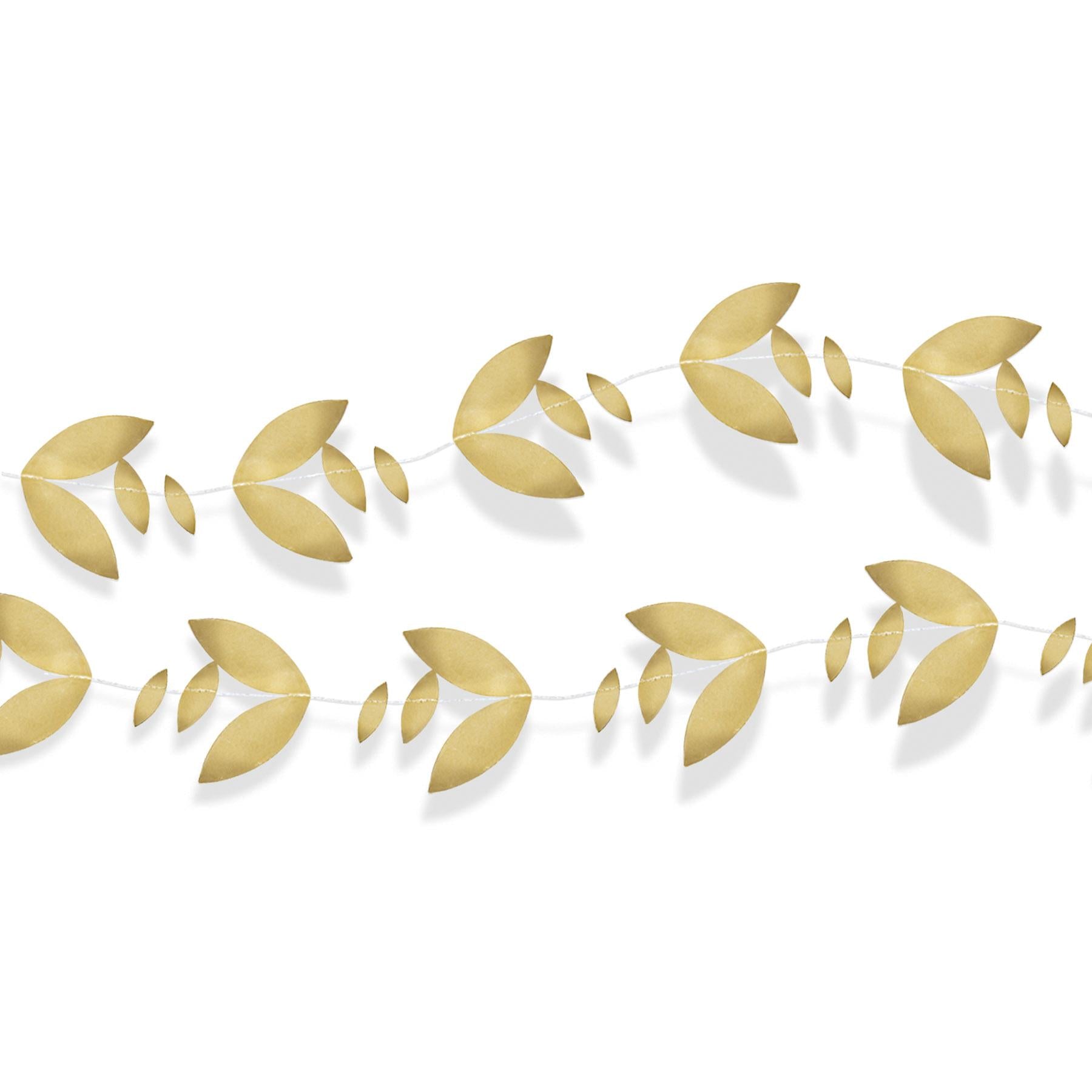 12 Pack Beistle Gold Foil Leaves Party Garland - Premium Metallic Decor for Birthday, Wedding, Baby Shower & Holiday Celebrations - Perfect for Wall, Table & Photo Backdrop Decorations