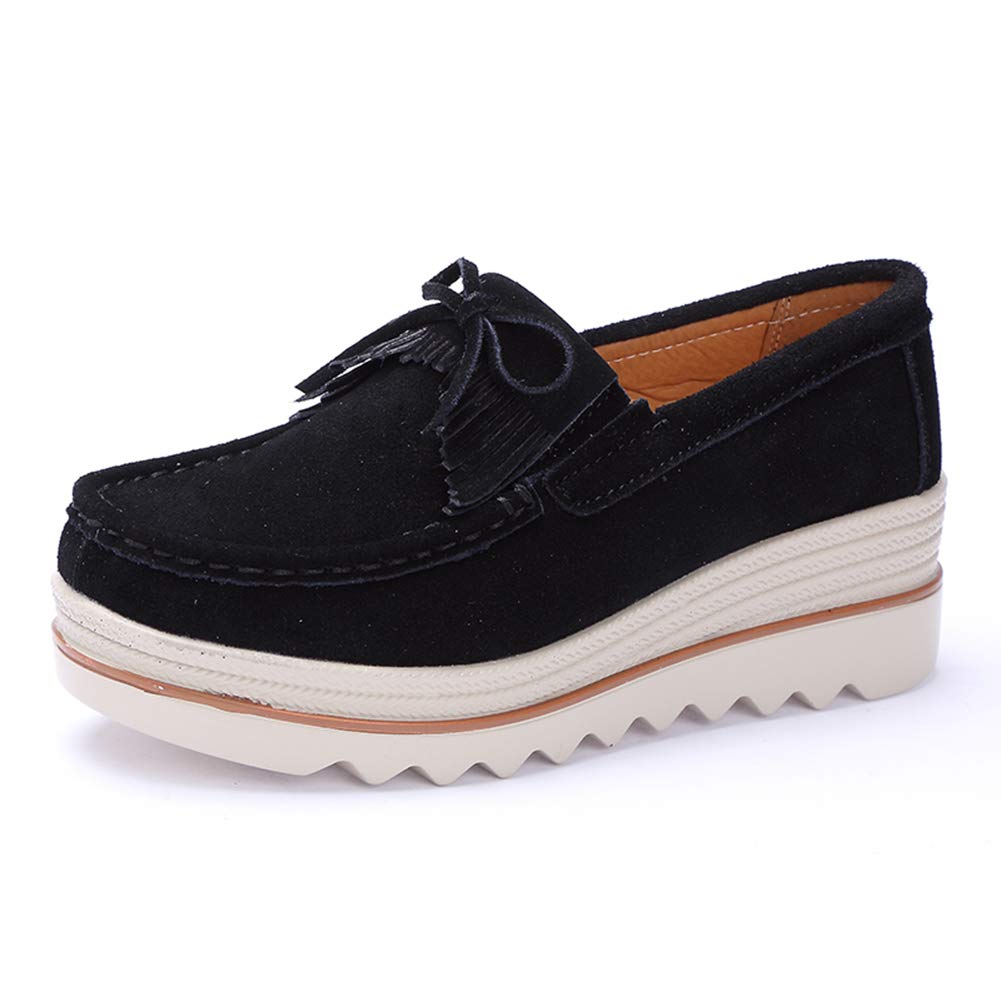 Ruiatoo Women's Slip-On Loafers - Comfortable Thick Soft Platform Shoes for Business Casual & Walking | Non-Slip Work Shoes for Office, Travel & Daily Wear