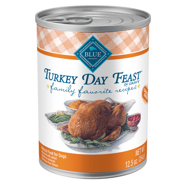 BLUE Family Favorite Recipes Turkey Day Feast Canned Dog Food - Grain-Free Wet Food for Dogs, High Protein Thanksgiving Flavor - Perfect for Holidays, Special Occasions & Everyday Meals