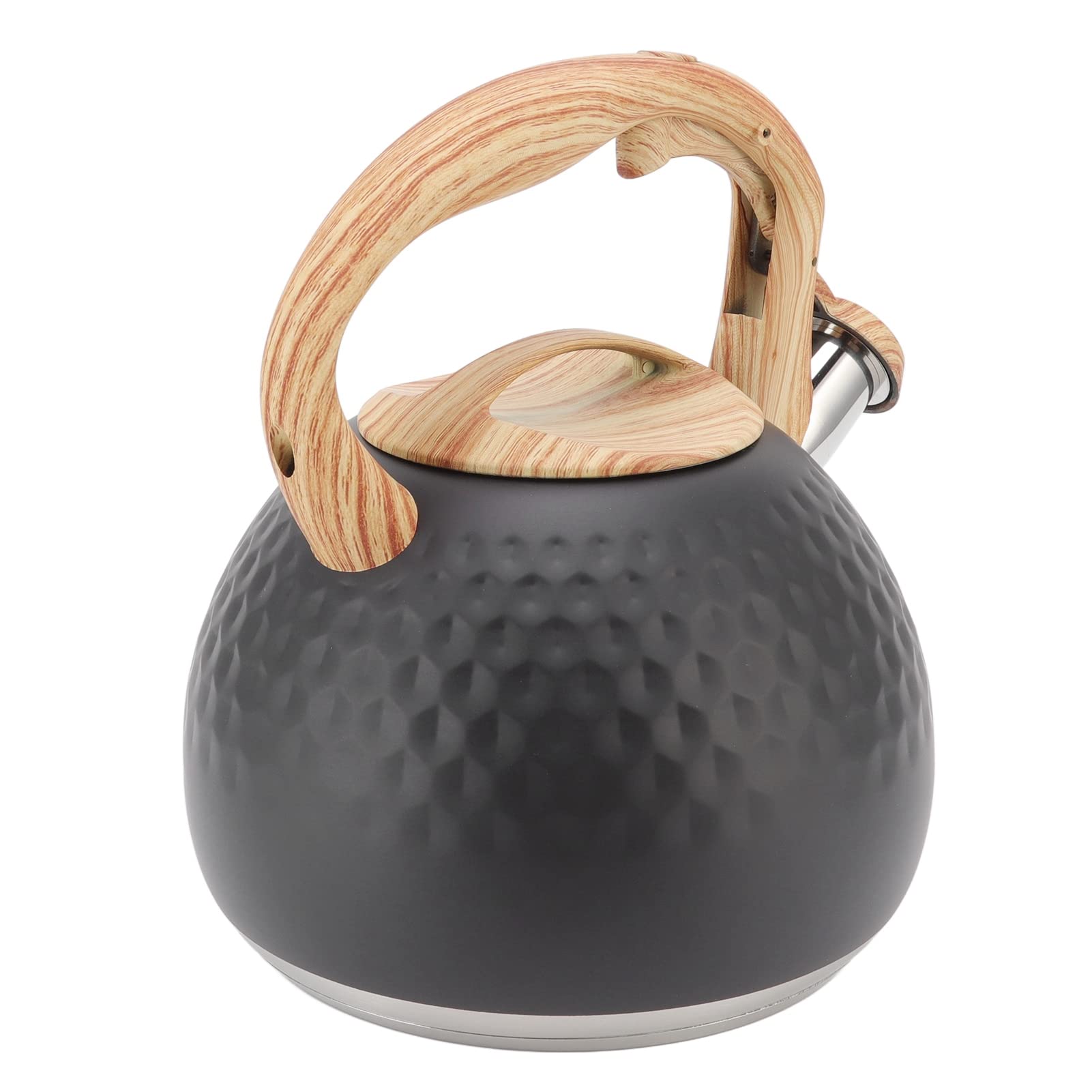 Premium 3L Whistling Tea Kettle for Stovetop - Durable Stainless Steel with Ergonomic Handle - Perfect for Boiling Water, Brewing Tea & Coffee (Black) - Ideal for Home Kitchen, Office & Camping Use
