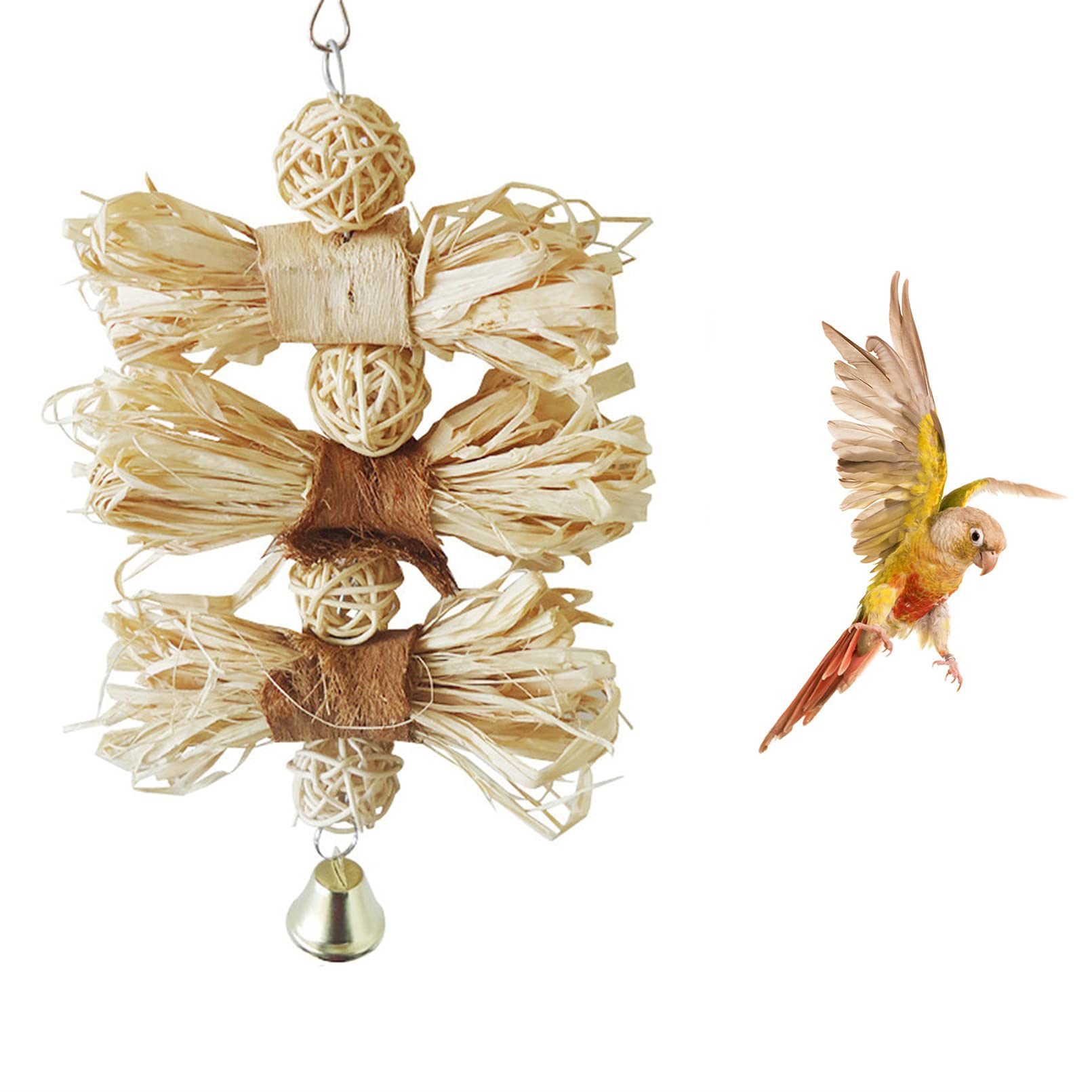 Bird Chewing Toys for Parrots - Durable Cage Hanging Bite & Tear Toys for Cockatiels, Conures, African Greys & Parakeets | Perfect for Mental Stimulation & Beak Exercise