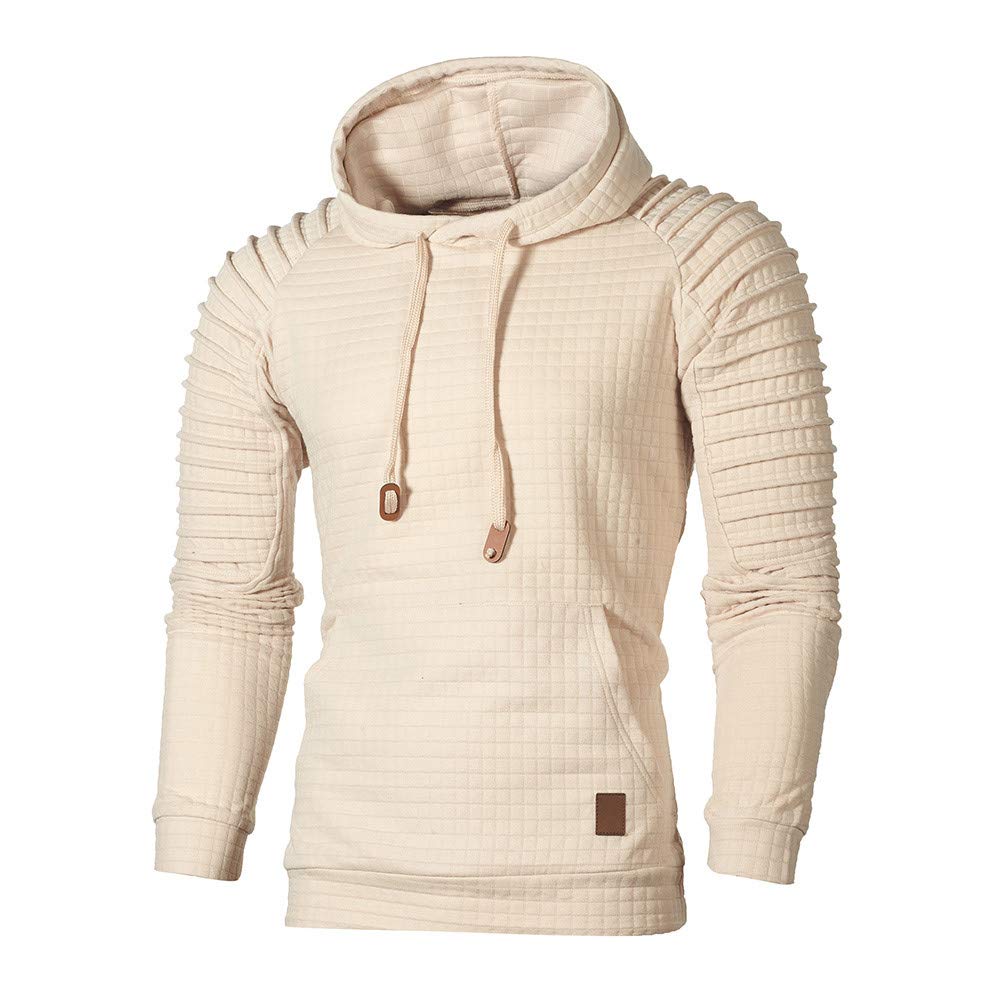 Men's Plaid Hooded Sweatshirt - Long Sleeve Autumn Pullover with Hood - Casual Streetwear Top for Men | Perfect for Outdoor Activities, Fall Layering & Everyday Wear