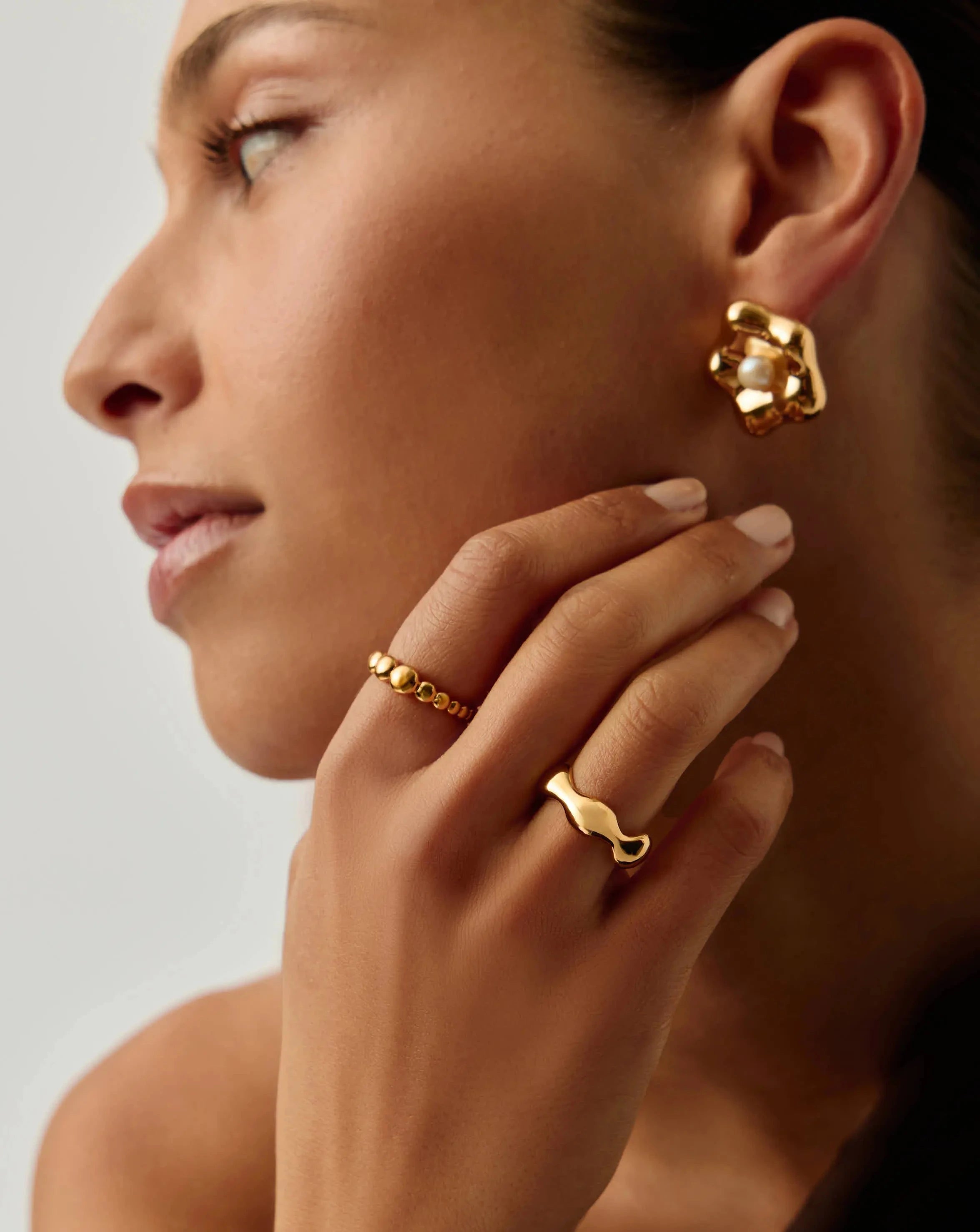 Eny Puffy Stacking Ring - 18k Gold Plated Women's Fashion Jewelry for Layering & Everyday Wear | Perfect Gift for Her