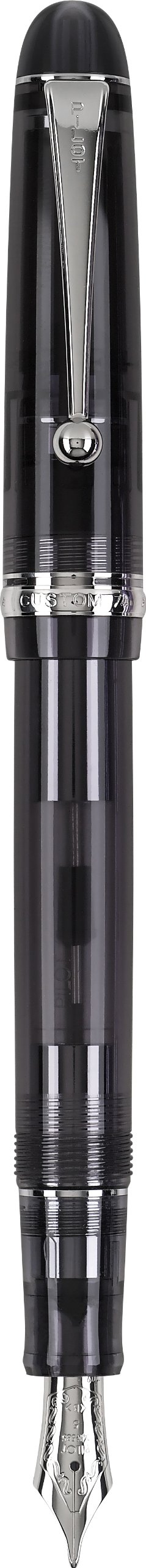 Pilot Custom 74 Fountain Pen - Black Smoke Barrel with Broad Nib (60755) | Premium Writing Instrument for Professionals, Calligraphy & Gift Giving