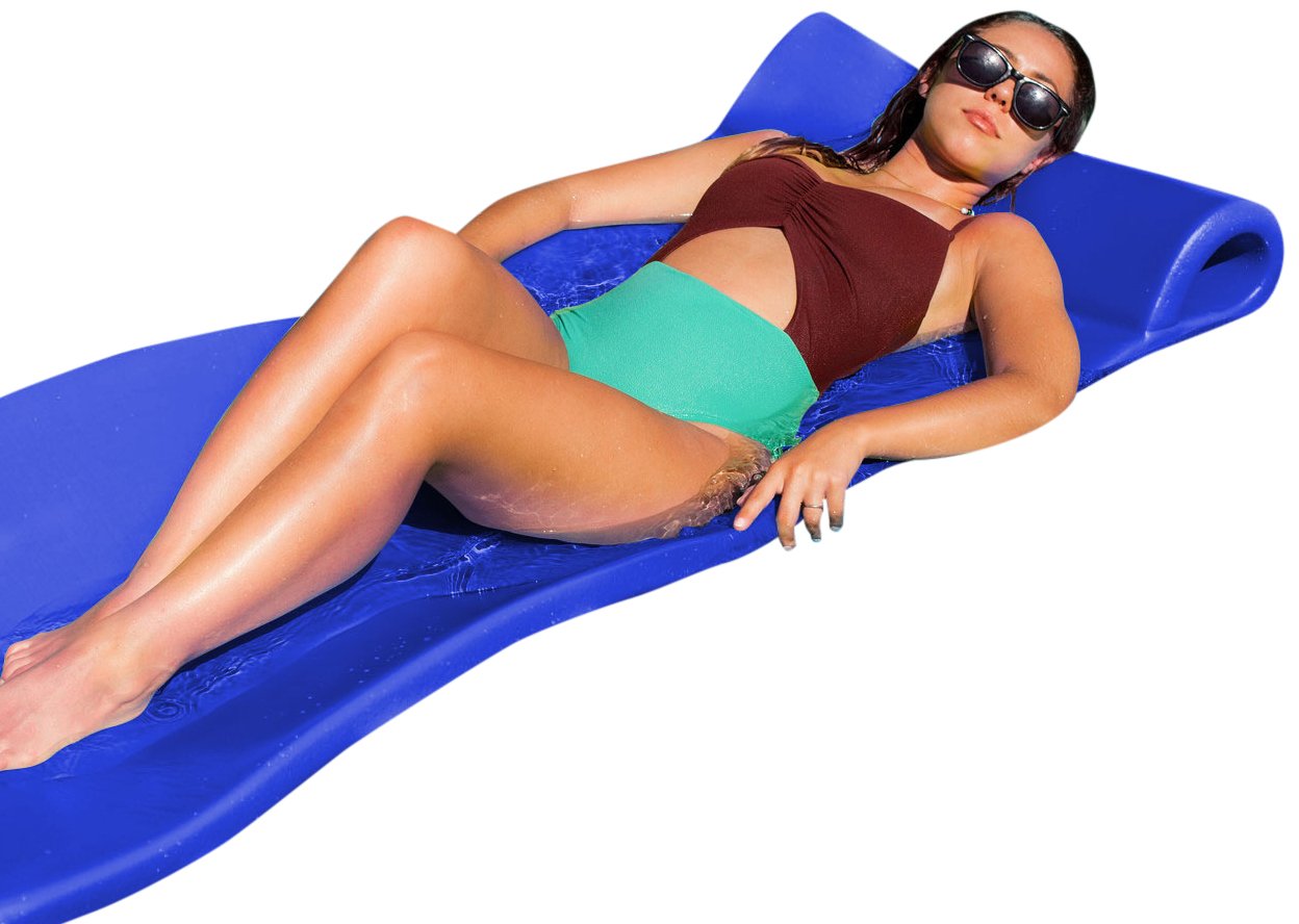 Premium Crystal Blue Pool Float - Inflatable Bahama Blue Lounge Raft for Adults - Perfect for Swimming Pools, Lakes, and Beach Vacations