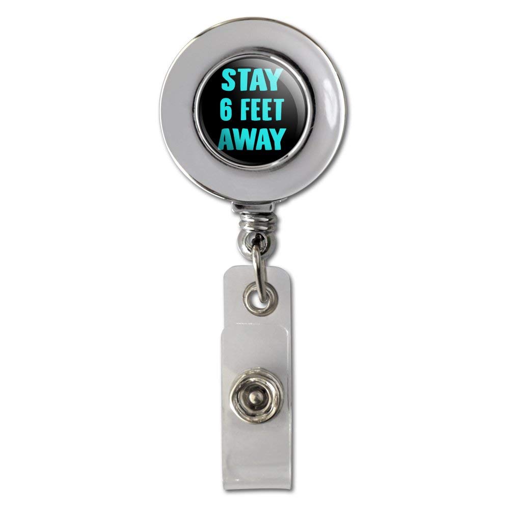 Retractable Badge Reel with 6 Feet Retractable Cord - Chrome ID Card Holder Clip for Work, Security, and Events