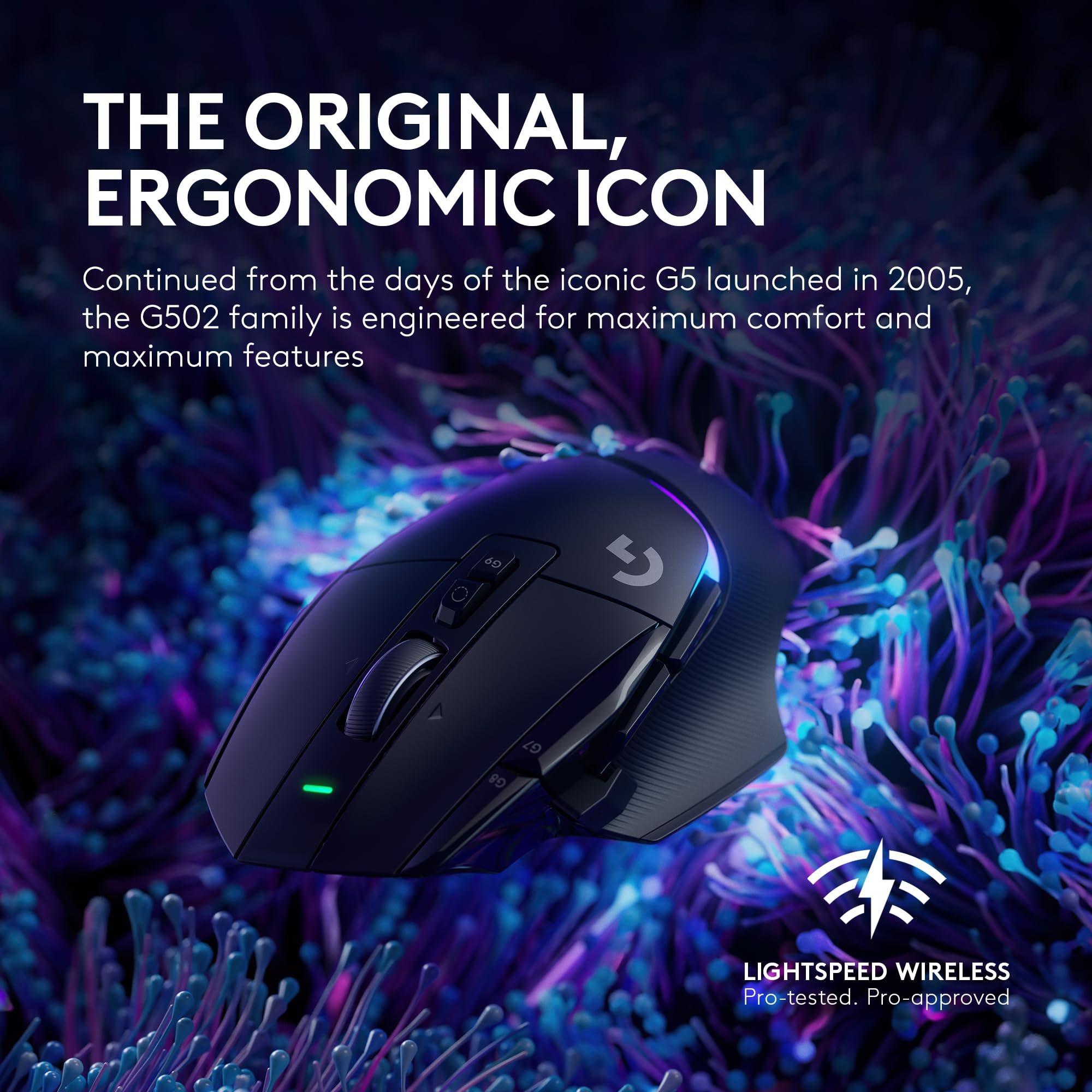 Logitech G502 X Plus Lightspeed Wireless Gaming Mouse - Hero 25K Sensor, 25,600 DPI, 13 Programmable Buttons, LIGHTFORCE Hybrid Switches, RGB Lighting for PC & Mac - Includes Charging Dock | Perfect for FPS, MMO & Esports Gaming