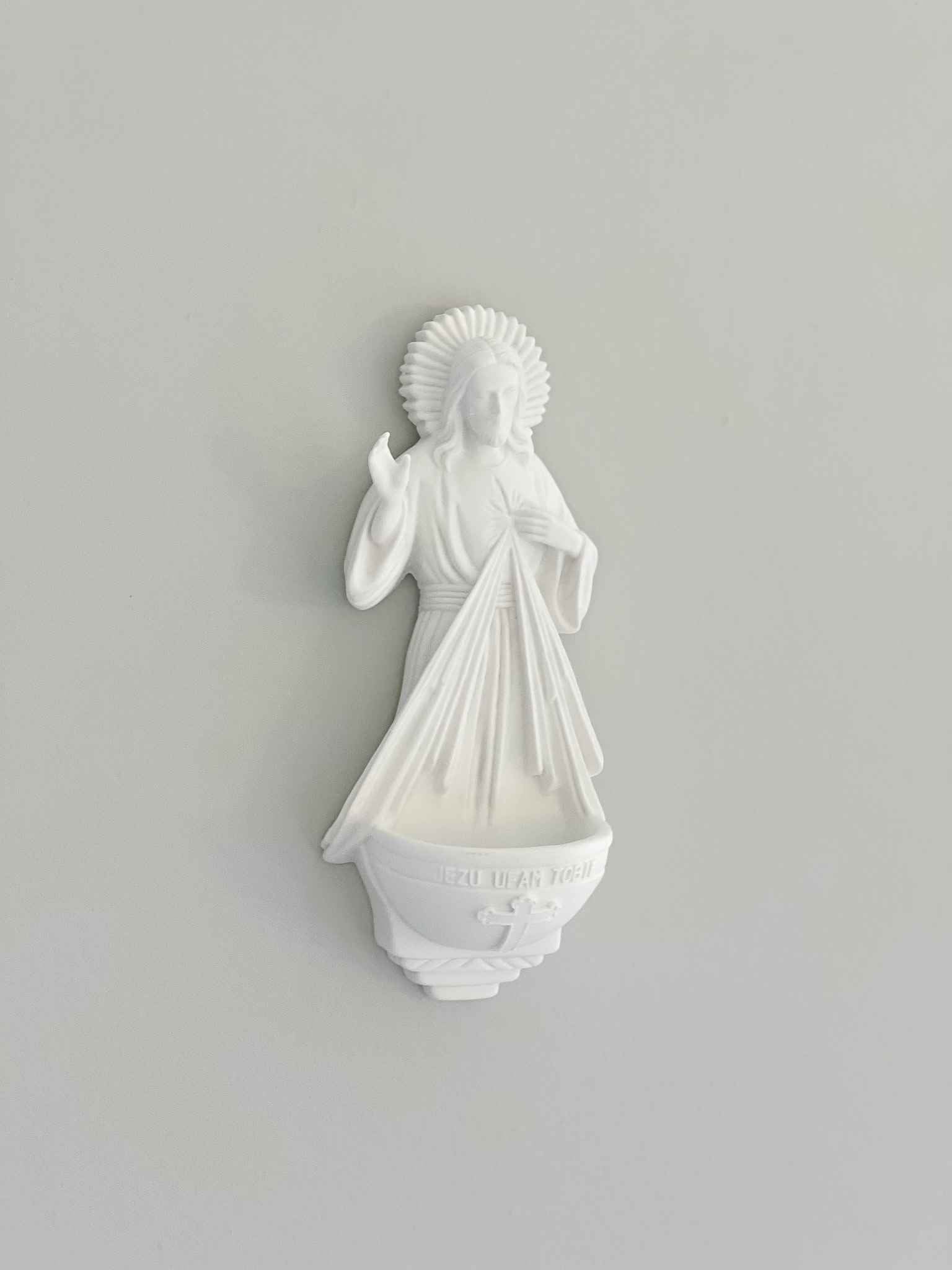 Divine Mercy Holy Water Font - Religious Home Altar Decor for Catholic Prayer & Blessings - Perfect for Home, Church, and Sacred Spaces