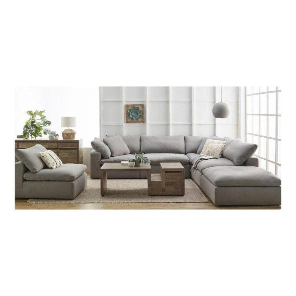 4-Piece Stain-Resistant Grey Modular Lounge Set - Modern Sectional Sofa for Living Room, Home Theater & Office - Easy to Clean & Durable Fabric