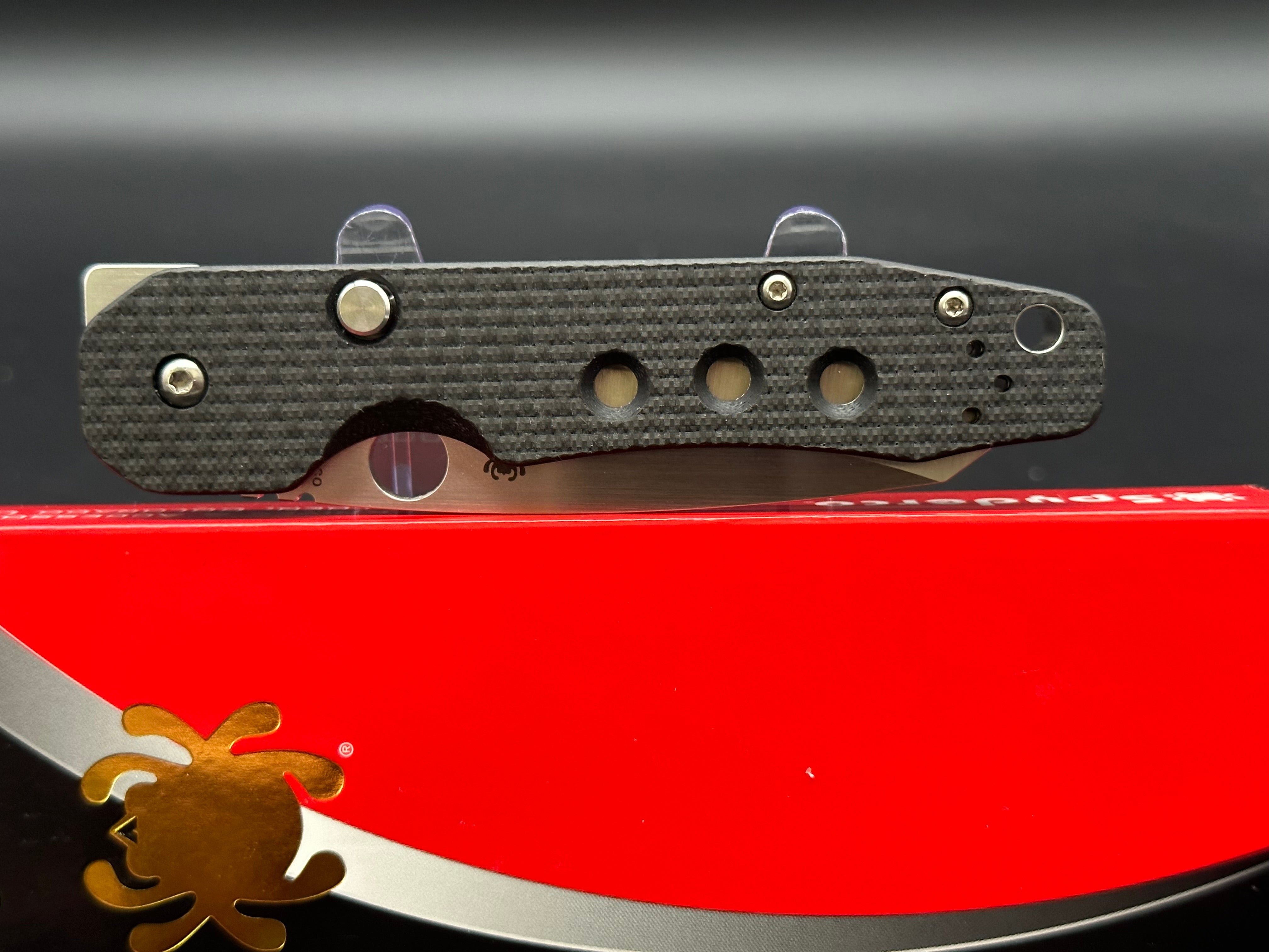 Spyderco C240CFP Smock Folding Knife - Premium Carbon Fiber Handle, CPM-S30V Steel Blade - EDC, Outdoor, Camping, Tactical Use