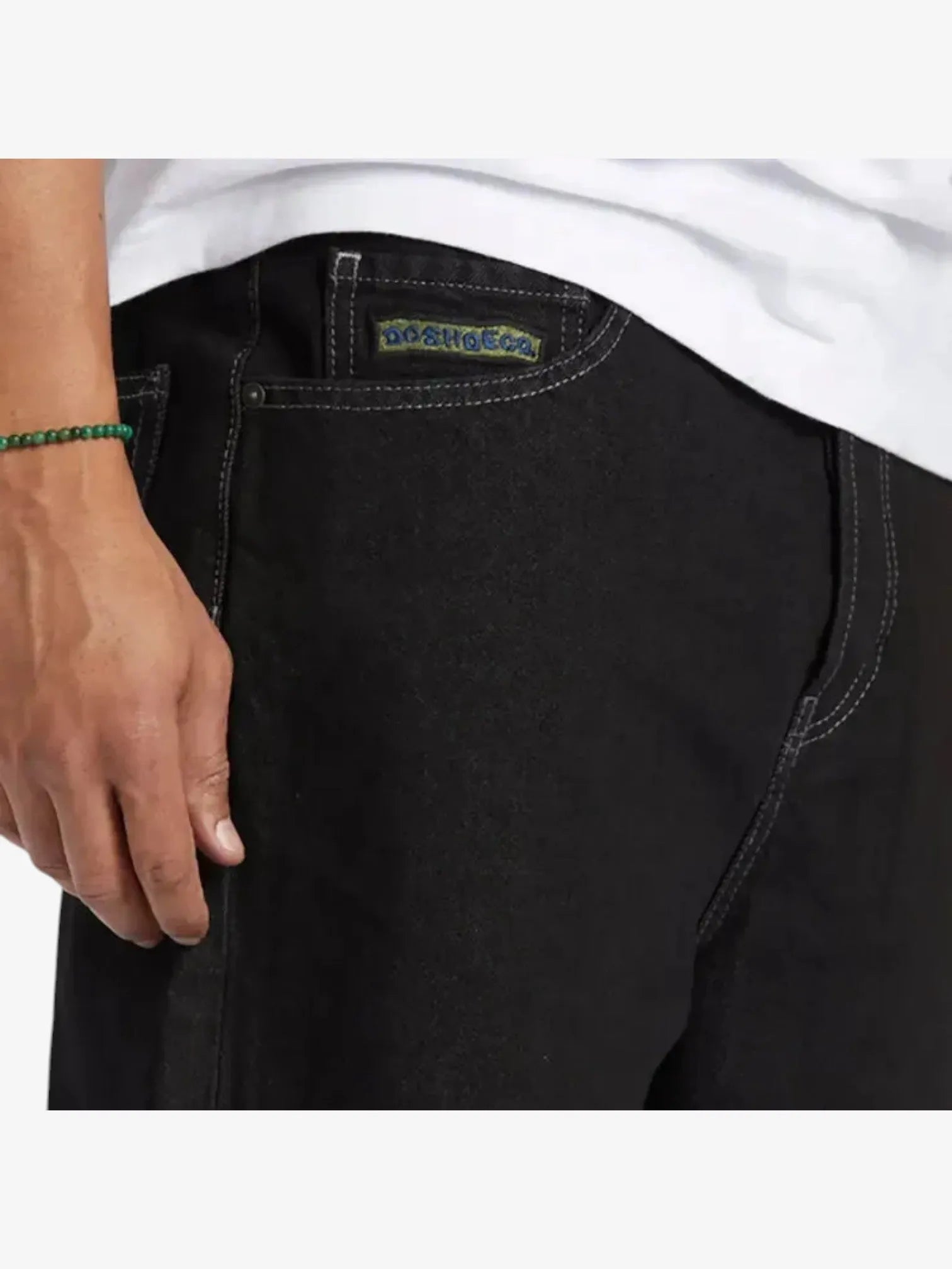 Bermuda DC Baggy Denim Shorts for Men - Black Distressed Jeans Shorts | Comfortable Casual Streetwear for Summer Outfits & Beach Style