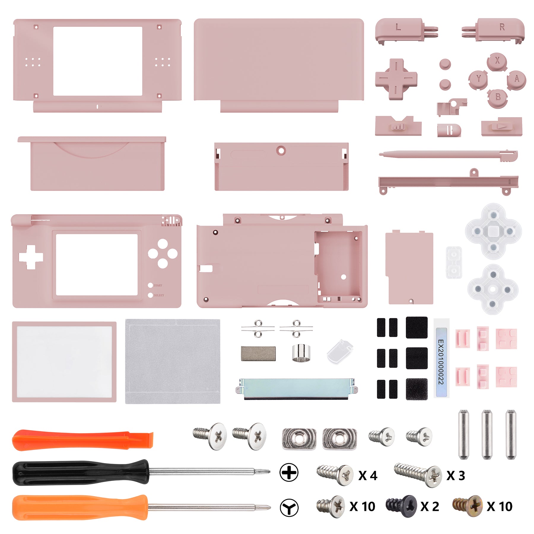 ExtremeRate Full Housing Shell & Buttons Replacement Kit with Screen Lens for Nintendo DS Lite (NDSL) - Cherry Blossom Pink | DIY Repair Parts for Gaming Console Customization | Perfect for Gamers and Collectors