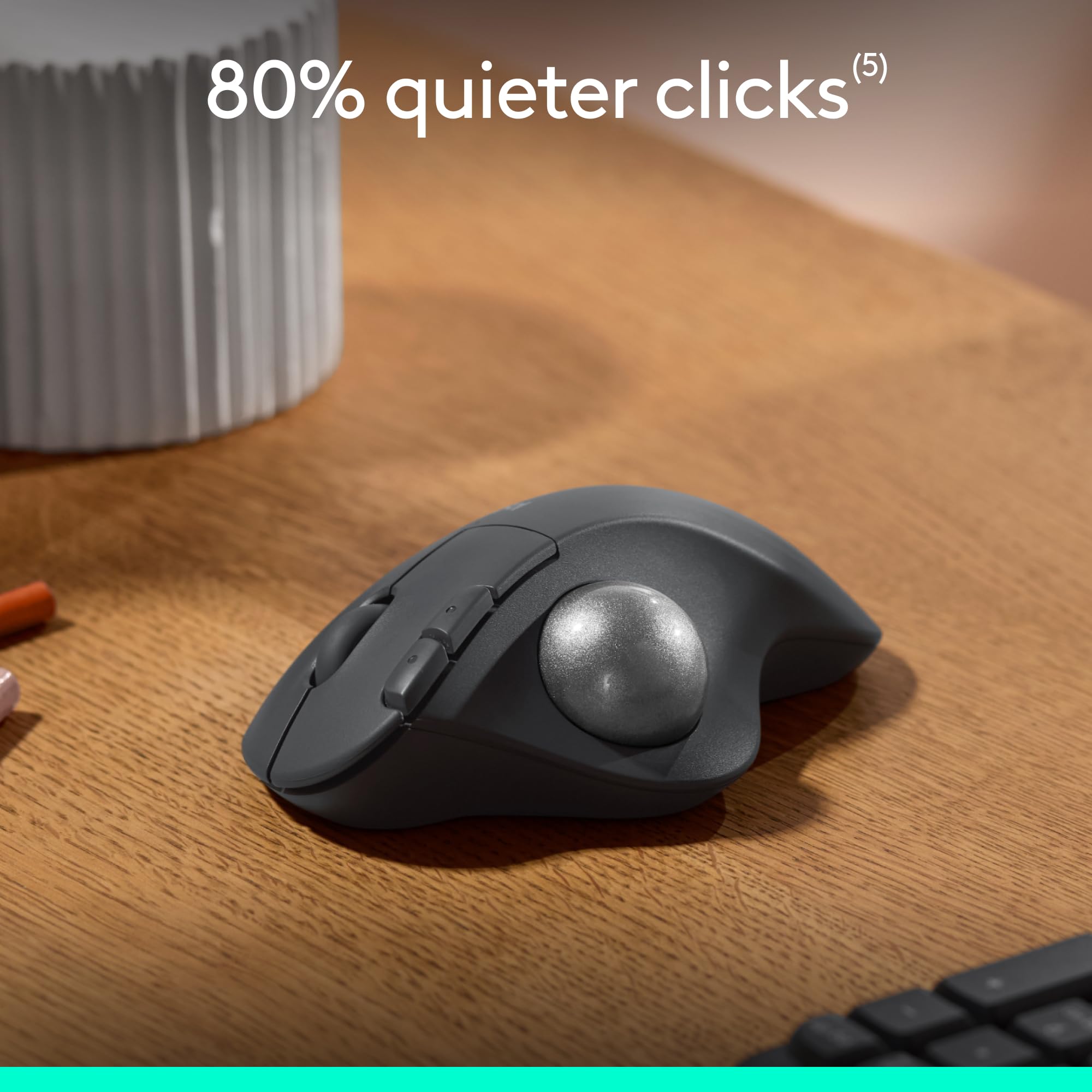 Logitech Ergo M575S Wireless Trackball Mouse - Bluetooth & USB Dongle Ergonomic Computer Mouse with Thumb Control, Precise Tracking for PC Mac (Black Silver) | Comfortable for Office Work & Graphic Design