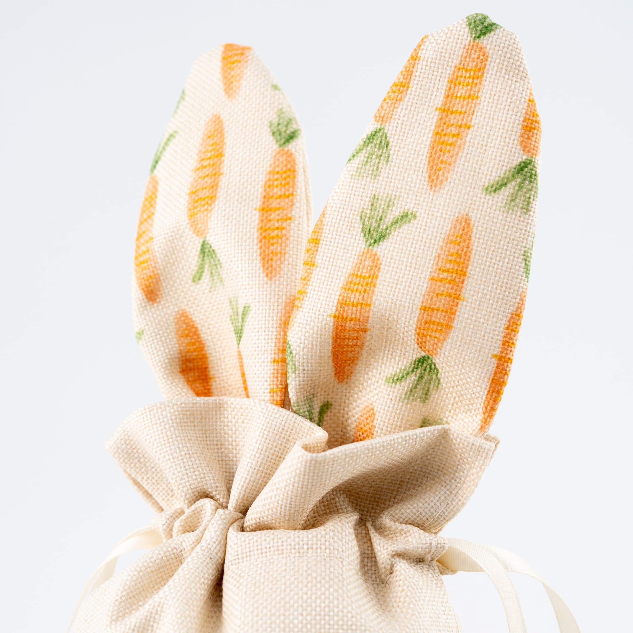 Cheerland Easter Drawstring Bags - Pack of 6 Bunny Rabbit Party Favor Bags for Easter, Birthday, Baby Shower & Garden Tea Party | Cute Linen Candy Gift Bags for Kids, Decorations & Party Supplies | Perfect for Easter Egg Hunts, Classroom Treats & Holiday Celebrations