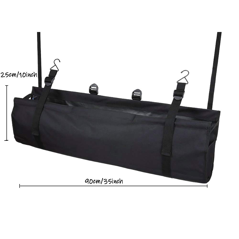 J&C Car Trunk Organizer - Super Capacity Hanging Storage for SUV, Truck, Van, Sedan | Durable & Foldable | Keep Your Car Neat & Tidy | Perfect for Road Trips, Groceries & Sports Equipment