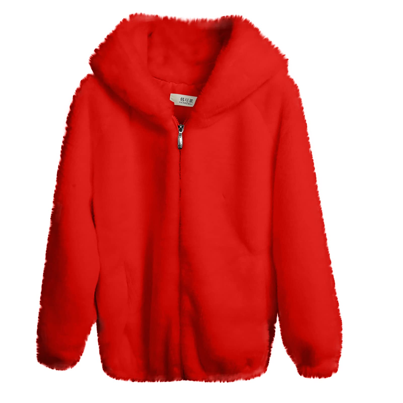 Women's Solid Color Plush Hooded Cardigan Sweater - Warm Loose Long Sleeve Thickened Coat for Casual & Dressy Tops | Perfect for Fall Winter Outfits, Office Wear & Cozy Home Lounging