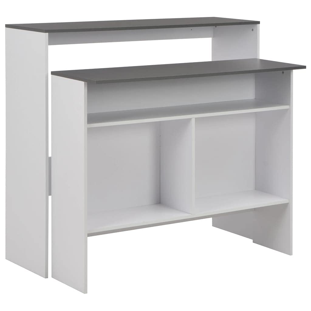 Rectangular Bistro Bar Table with 2 Interchangeable Table Tops (White & Gray) - 51.18