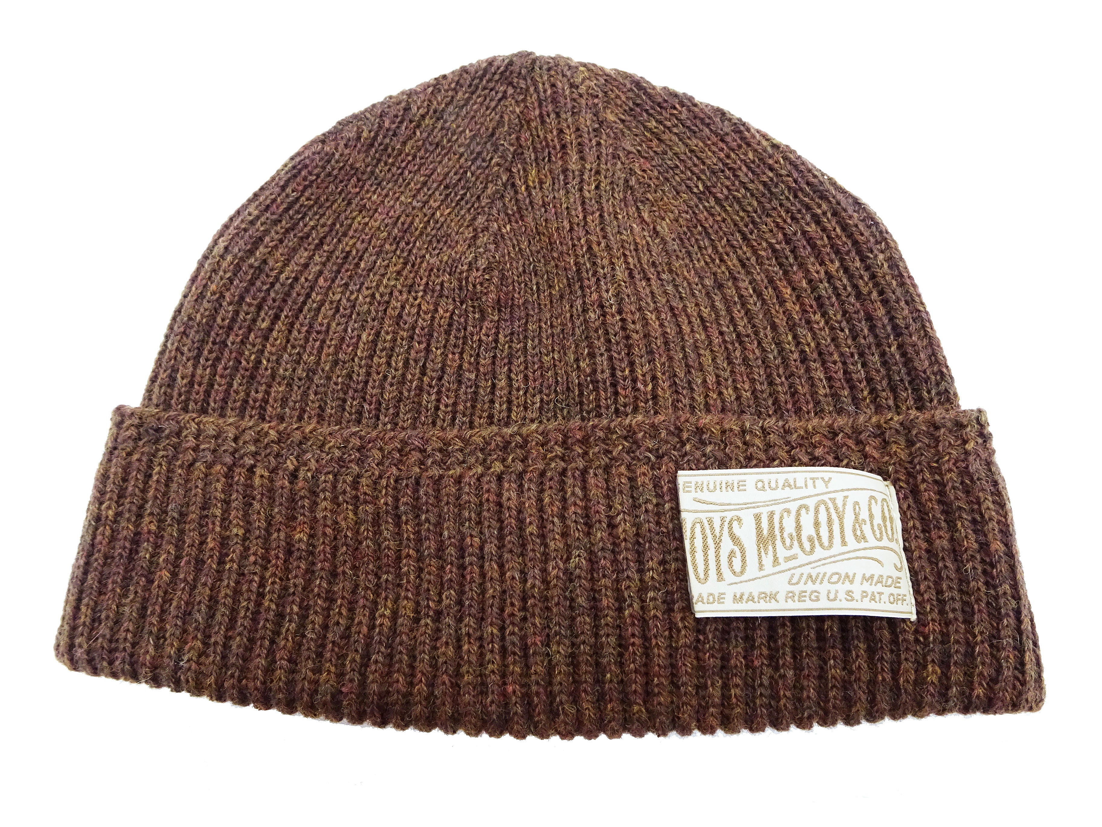 TOYS McCOY Men's Military Style Wool Knit Watch Cap with Fold-Up Cuff - WWII Inspired TMA2417 091 Maroon (Reddish Brown) - Warm Winter Beanie for Outdoor Activities & Casual Wear