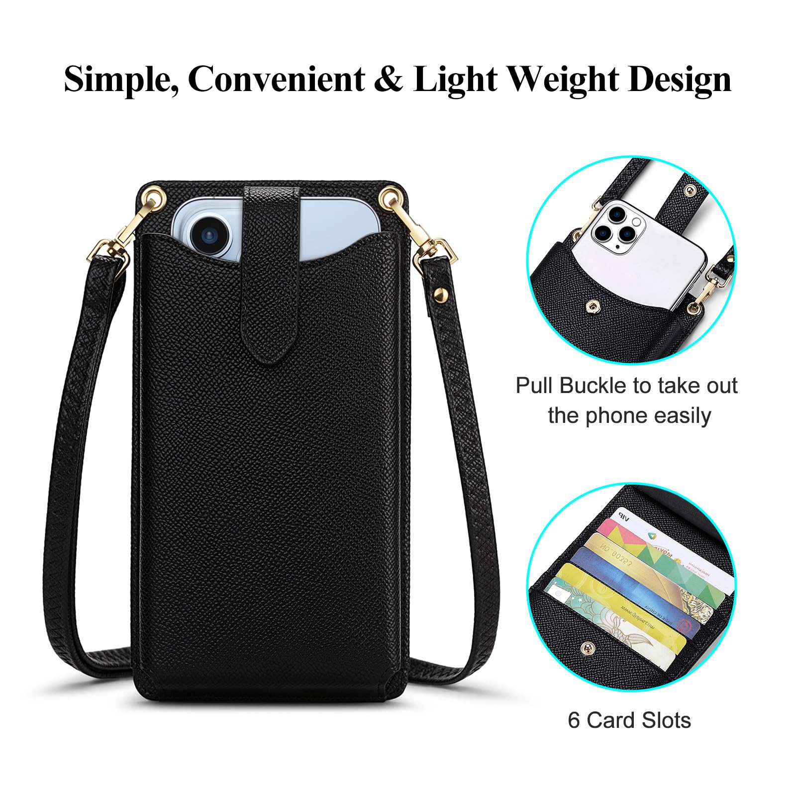 RONSIN Small Crossbody Phone Bag for Women - RFID Blocking Mini Shoulder Purse with Card Slots | Perfect for Travel, Shopping & Everyday Use