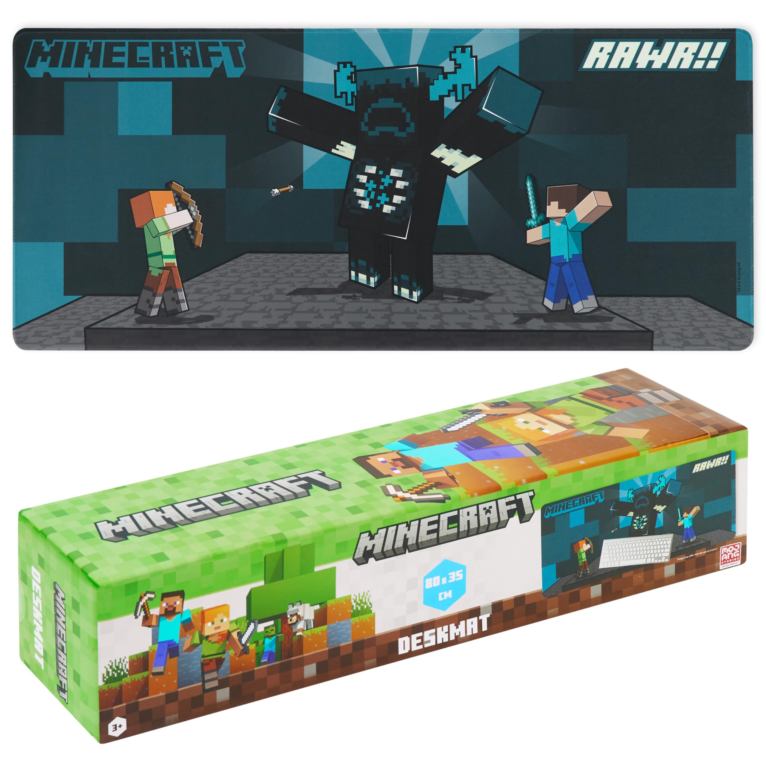 Minecraft Gaming Mouse Pad for Kids & Teens - 80x35cm Non-Slip Desk Mat with Blue Design | Perfect for Computer Gaming, Online School & Office Work