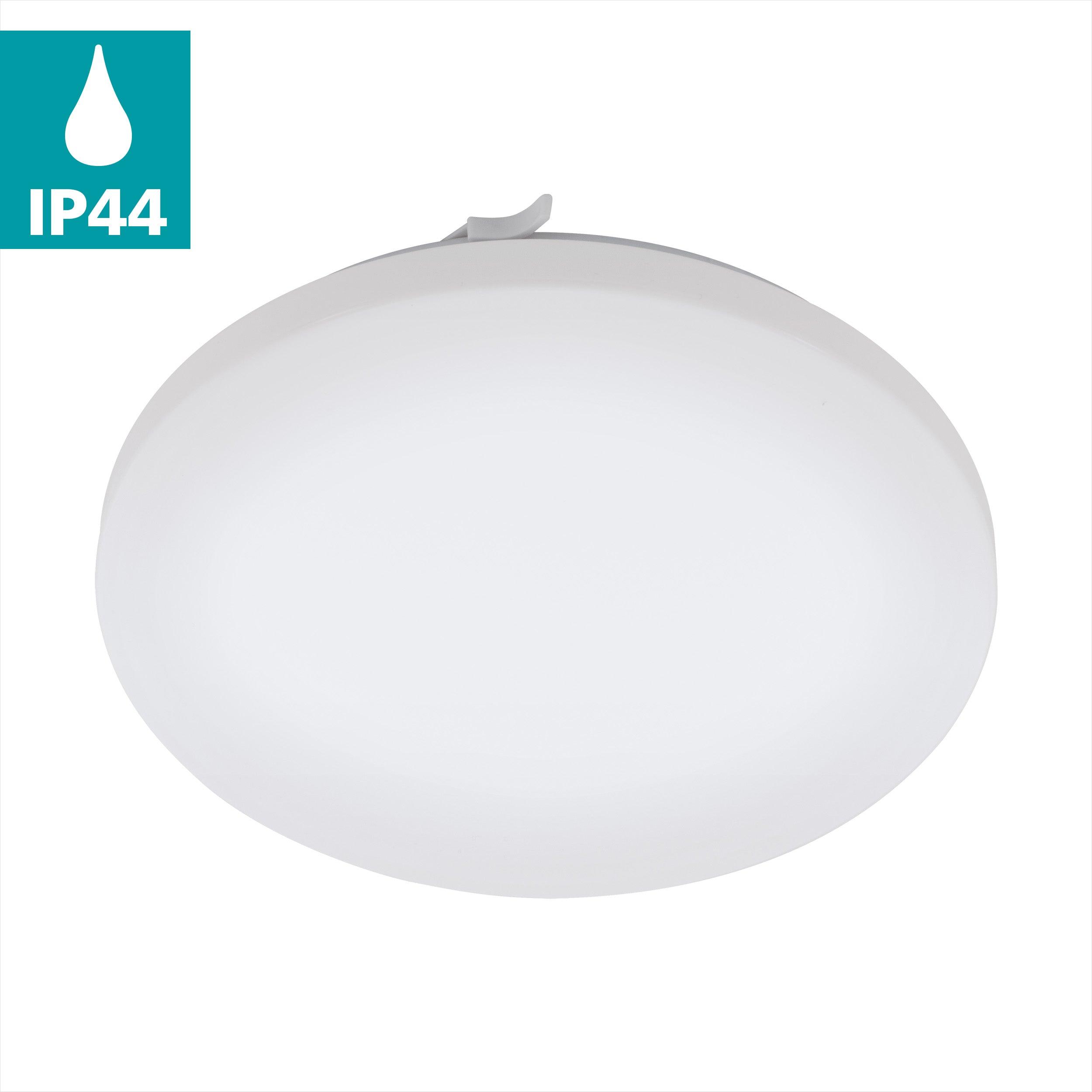 Eglo Frania IP44 LED Round Bathroom Ceiling Flush Light Fixture 33cm - Waterproof Dimmable Lighting for Bathroom, Shower & Spa Areas