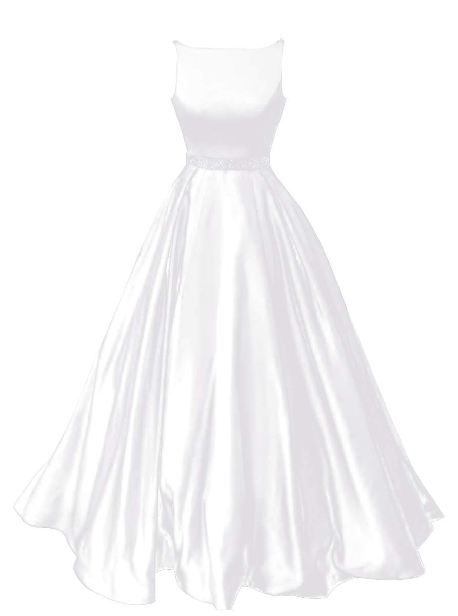 Elegant Satin Long A-Line Prom Dress with Beaded Detailing & Pockets - Women's Formal Evening Gown for Homecoming, Wedding Guest, or Black Tie Events