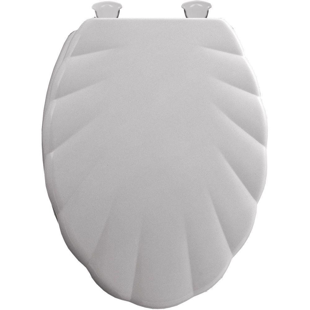 Bemis White Elongated Closed Front Toilet Seat with Sculptured Shell Design - Easy Lift Off Installation for Bathroom & Home Upgrade (Model 26056) | Perfect for Modern Toilets, Guest Bathrooms & Residential Use