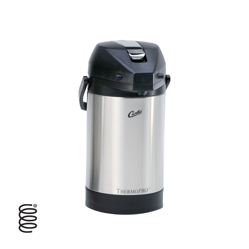 2.5L Stainless Steel Airpot with Lever Handle - Hot & Cold Beverage Dispenser for Coffee, Tea, and Water - Perfect for Office, Restaurant, and Home Use
