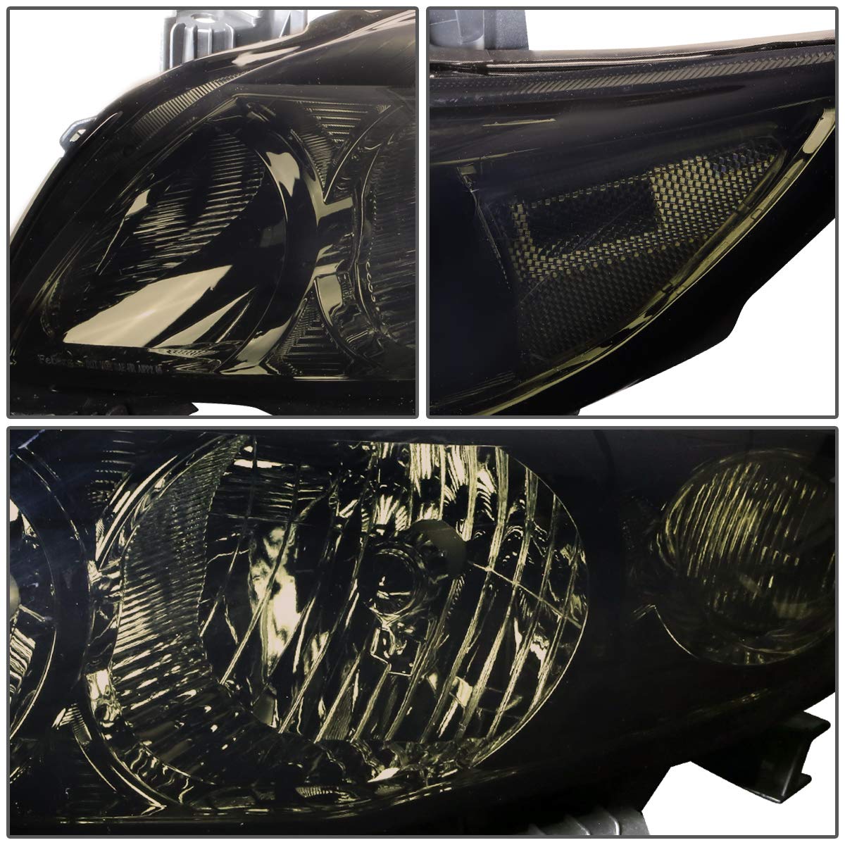 Auto Dynasty Smoked Lens Clear Corner Headlight & Fog Light Pair - Compatible with Toyota Corolla E140 (2006-2013) | Enhanced Night Visibility & Style Upgrade for Daily Driving & Road Trips