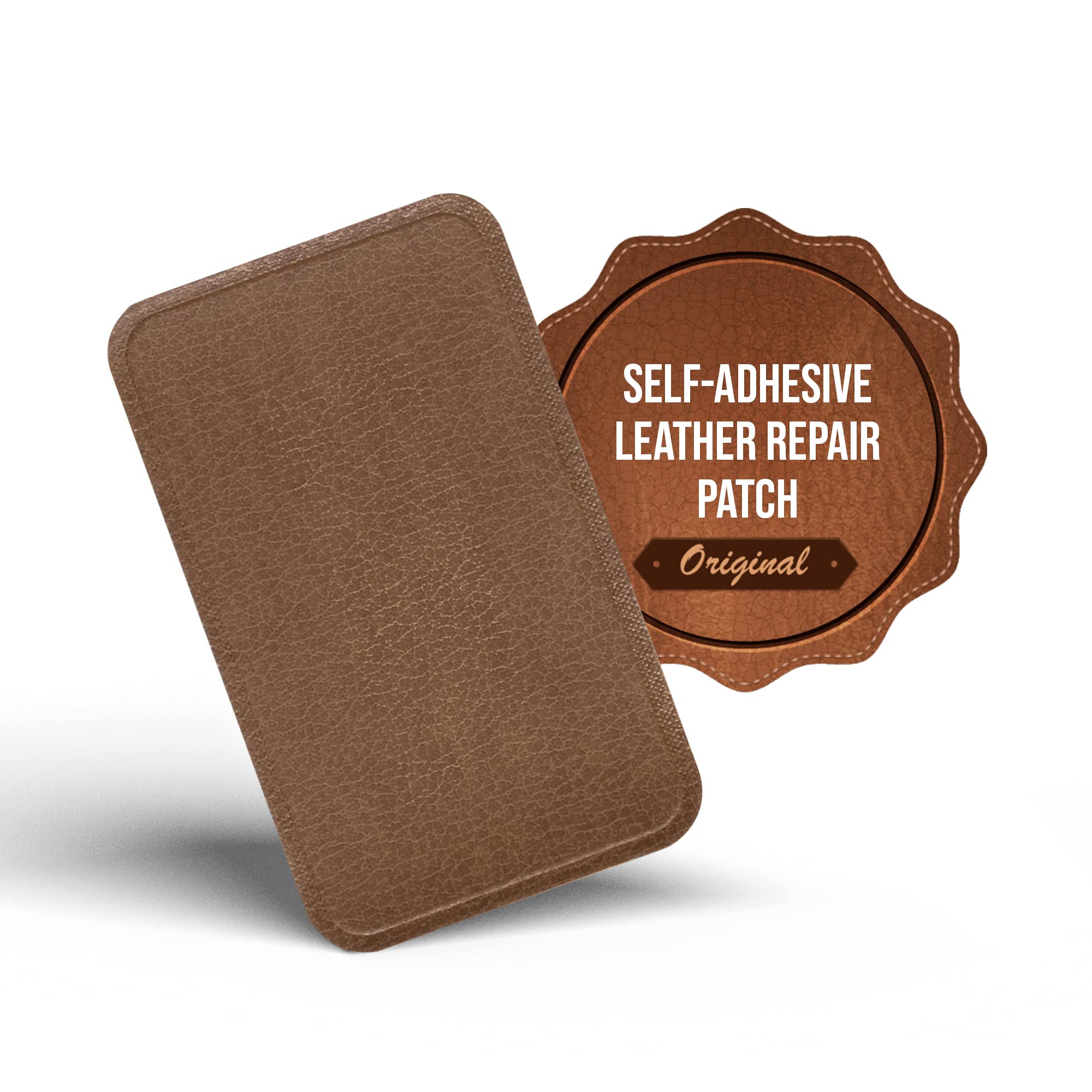 Brown MastaPlasta Self-Adhesive Suede Repair Patches - Fix Scratches & Tears on Furniture, Shoes & Bags - Easy DIY Leather & Fabric Repair Solution