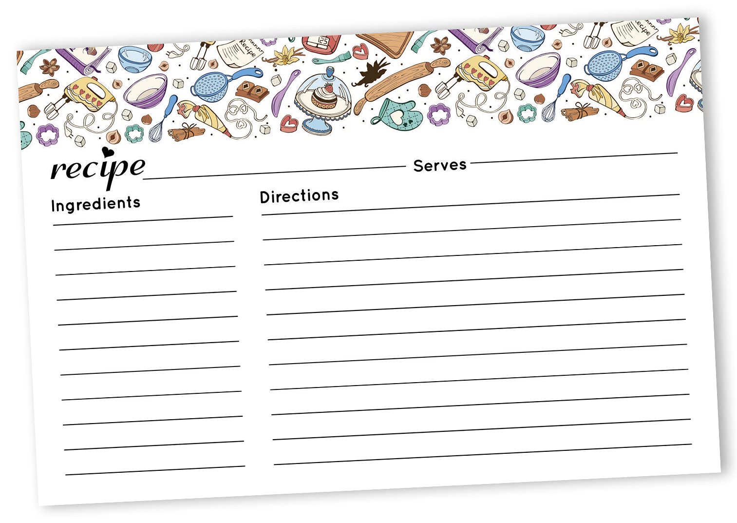 6x4 Inch Single-Sided Recipe Cards - Pack of 50 White Baking Recipe Cards for Wedding, Bridal Shower & Baby Shower - Perfect for Organizing, Gifting & Handwritten Recipes