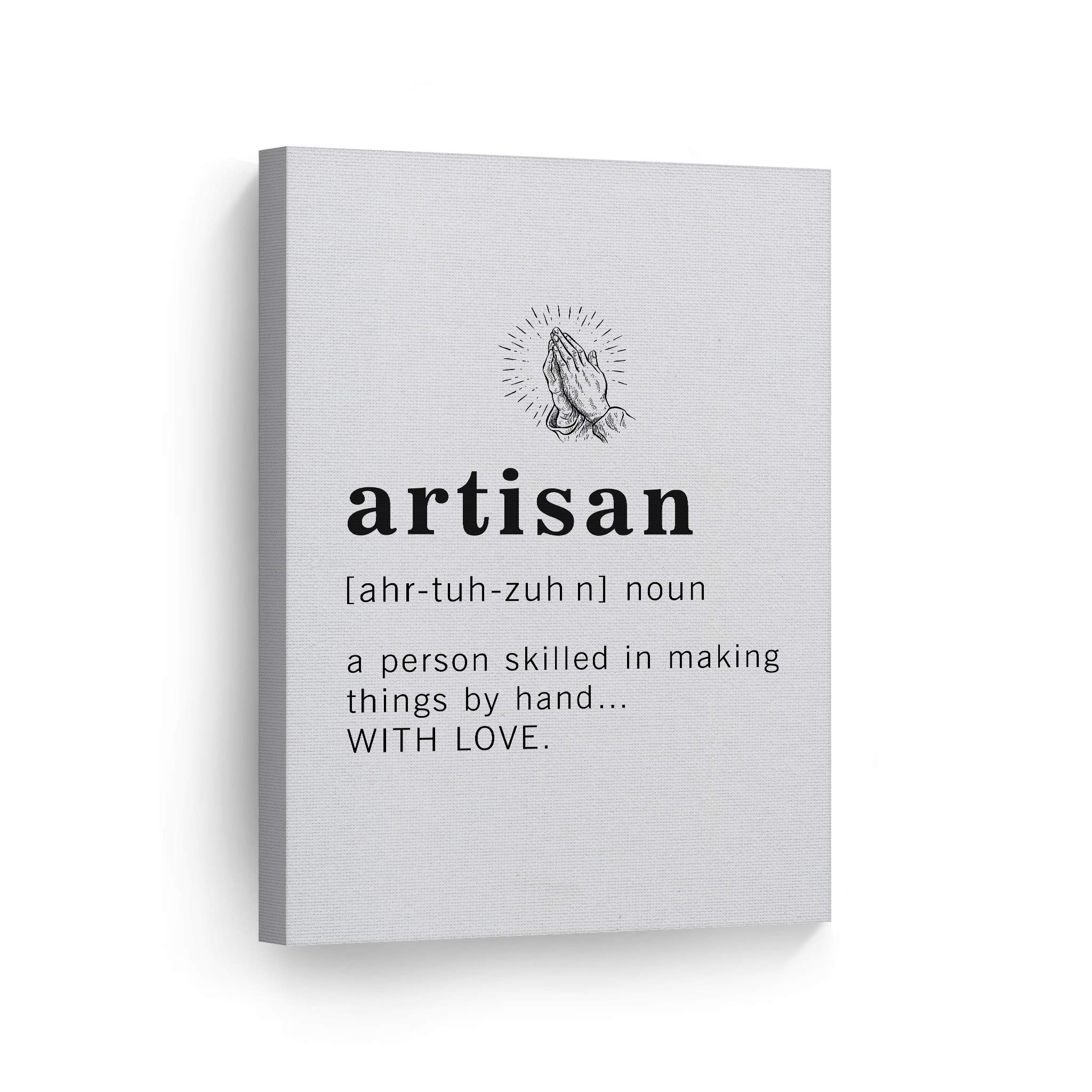 Funny Noun Dictionary Definition of Artisan Canvas Print - Inspirational Quote Wall Art for Office, Living Room, Bedroom & Bathroom - Ready to Hang Home Decor Made in USA (36x24) - Perfect for Gifts, Housewarming & Creative Spaces