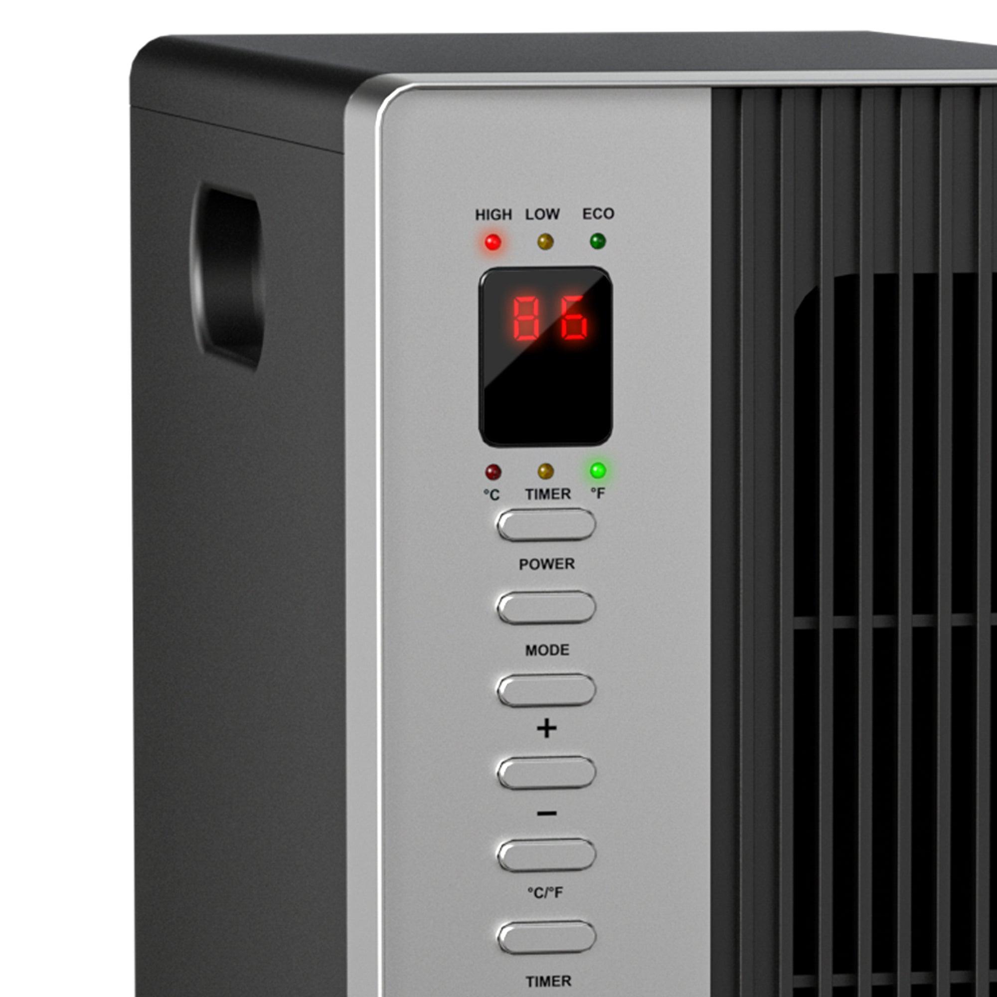 1500W Electric Infrared Quartz Space Heater with Thermostat, LED Display & Remote Control - Perfect for Home, Office & Indoor Heating