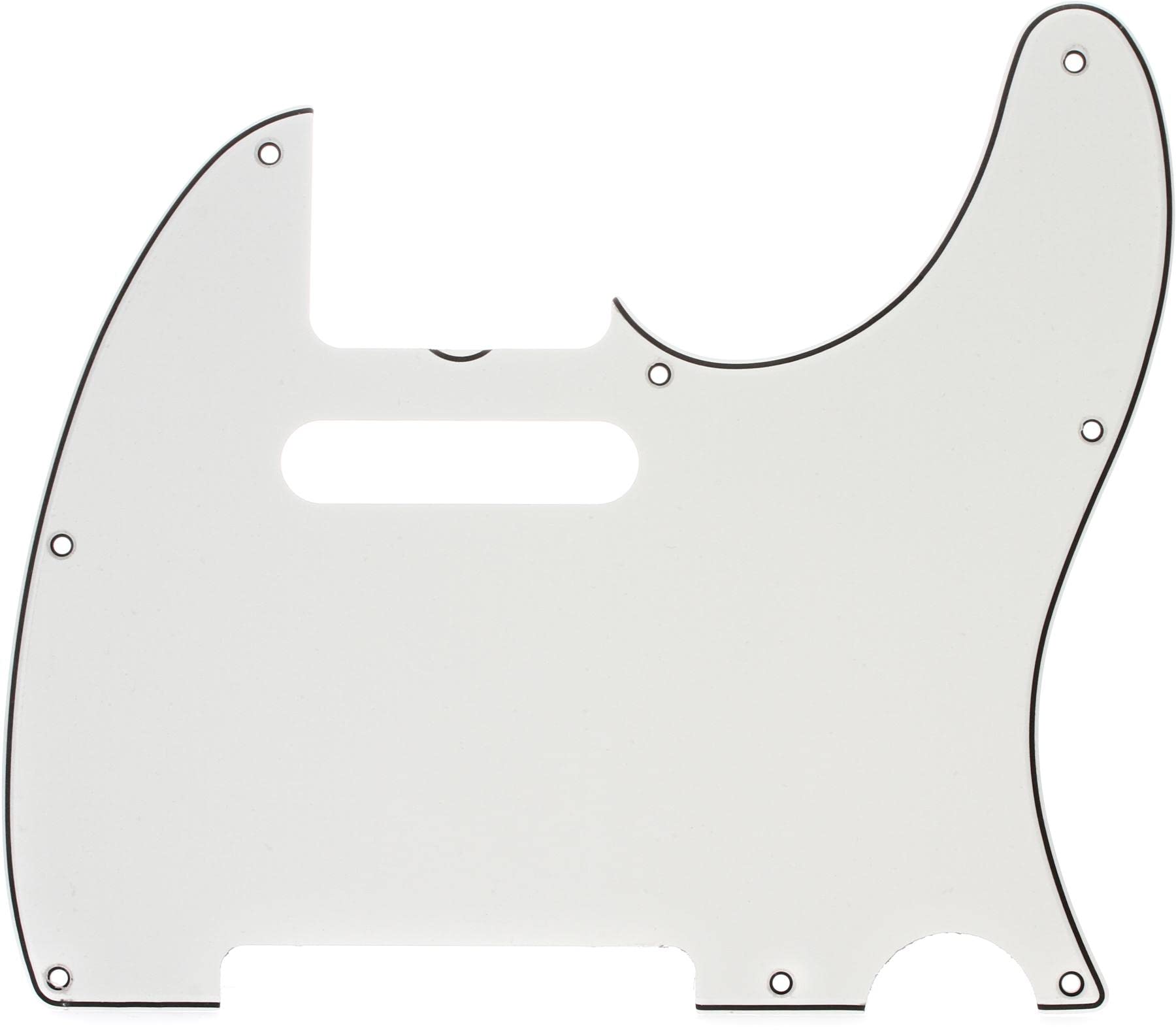 Fender Pure Vintage '64 Telecaster Electric Guitar Pickguard - 8-Hole 3-Ply Eggshell White | Replacement Part for Classic Guitar Repair & Customization