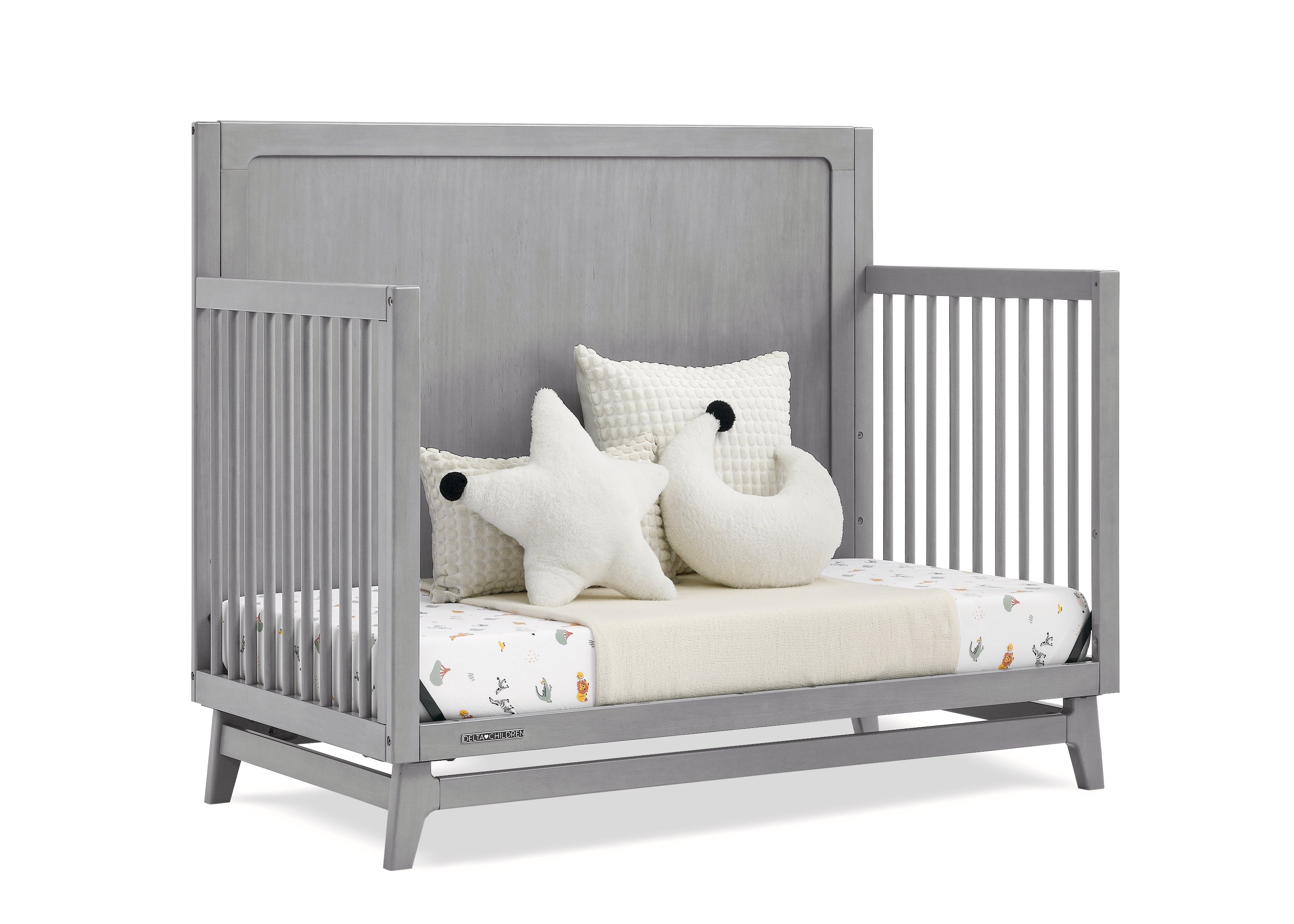 Convertible 6-in-1 Baby Crib by Spencer - Nursery Furniture That Grows with Your Child from Newborn to Toddler Bed