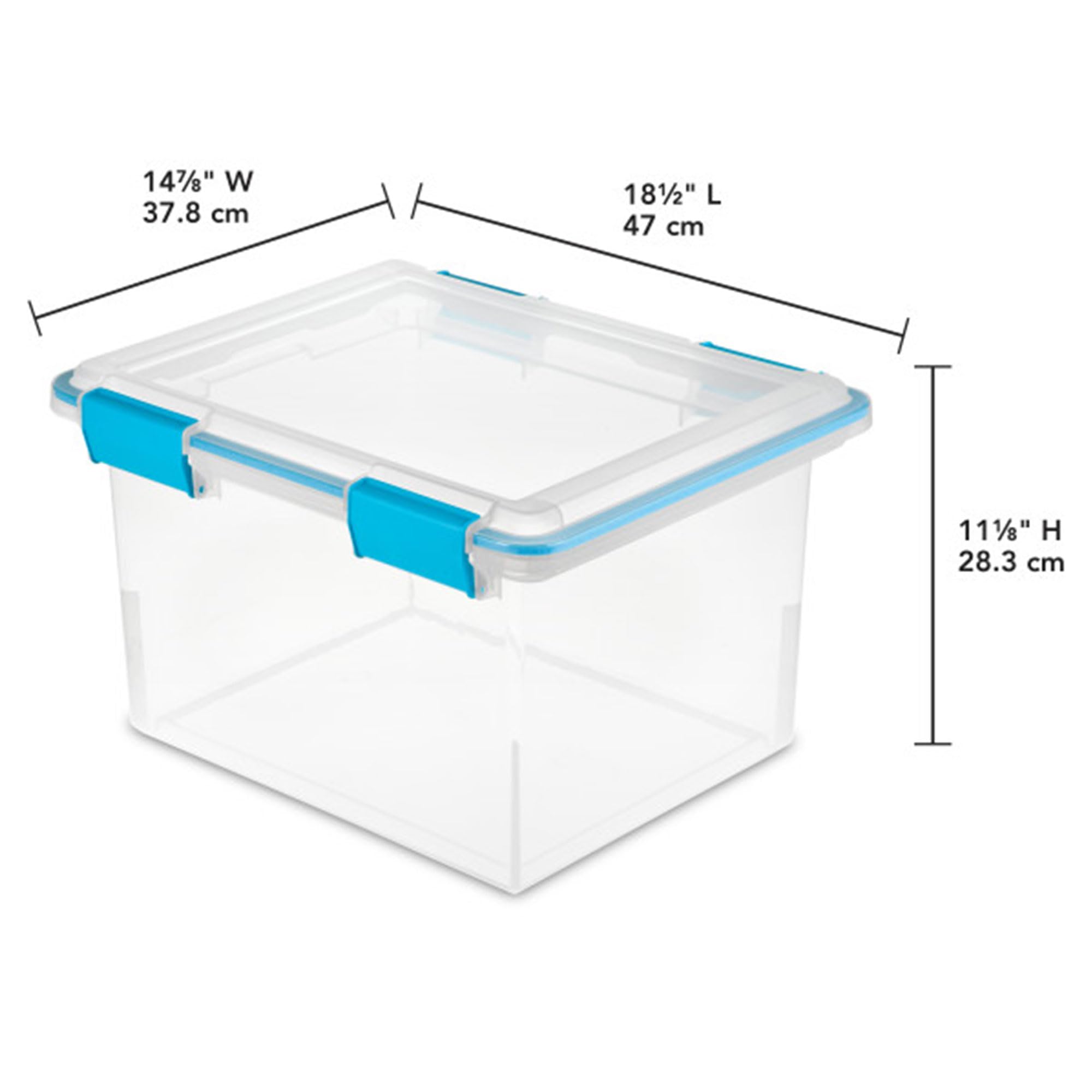 Sterilite 16-Pack 32 Quart Weatherproof Storage Bins with Secure Latching Lids | Airtight Plastic Containers for Home Organization, Garage, Basement & Outdoor Use