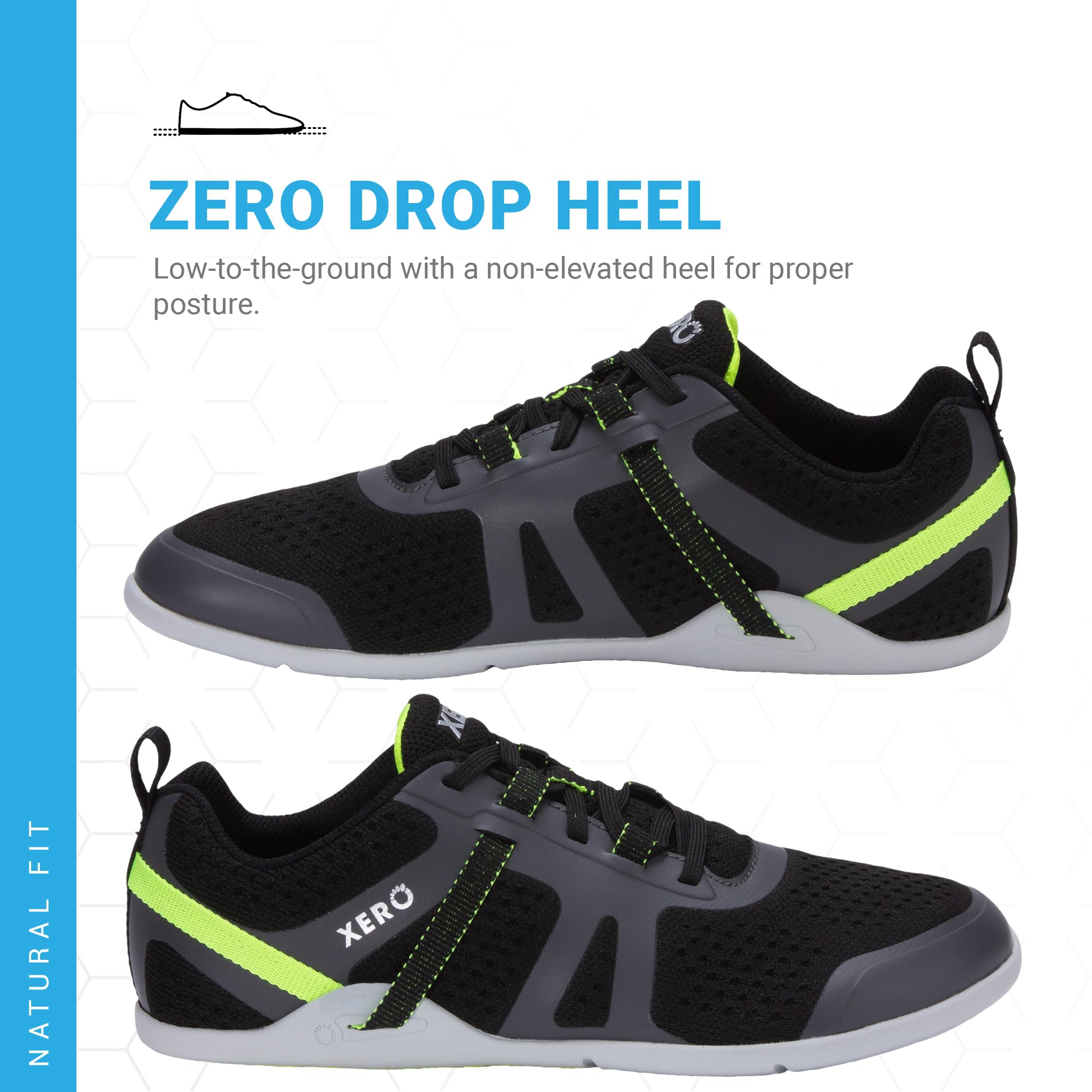 Xero Shoes Prio Neo Men's Barefoot Running Shoes - Wide Toe Box, Zero Drop Minimalist Design for Walking, Tennis & Pickleball | Lightweight & Flexible | Perfect for Trail Running, Gym Workouts & Outdoor Activities | Asphalt/Black, Size 7