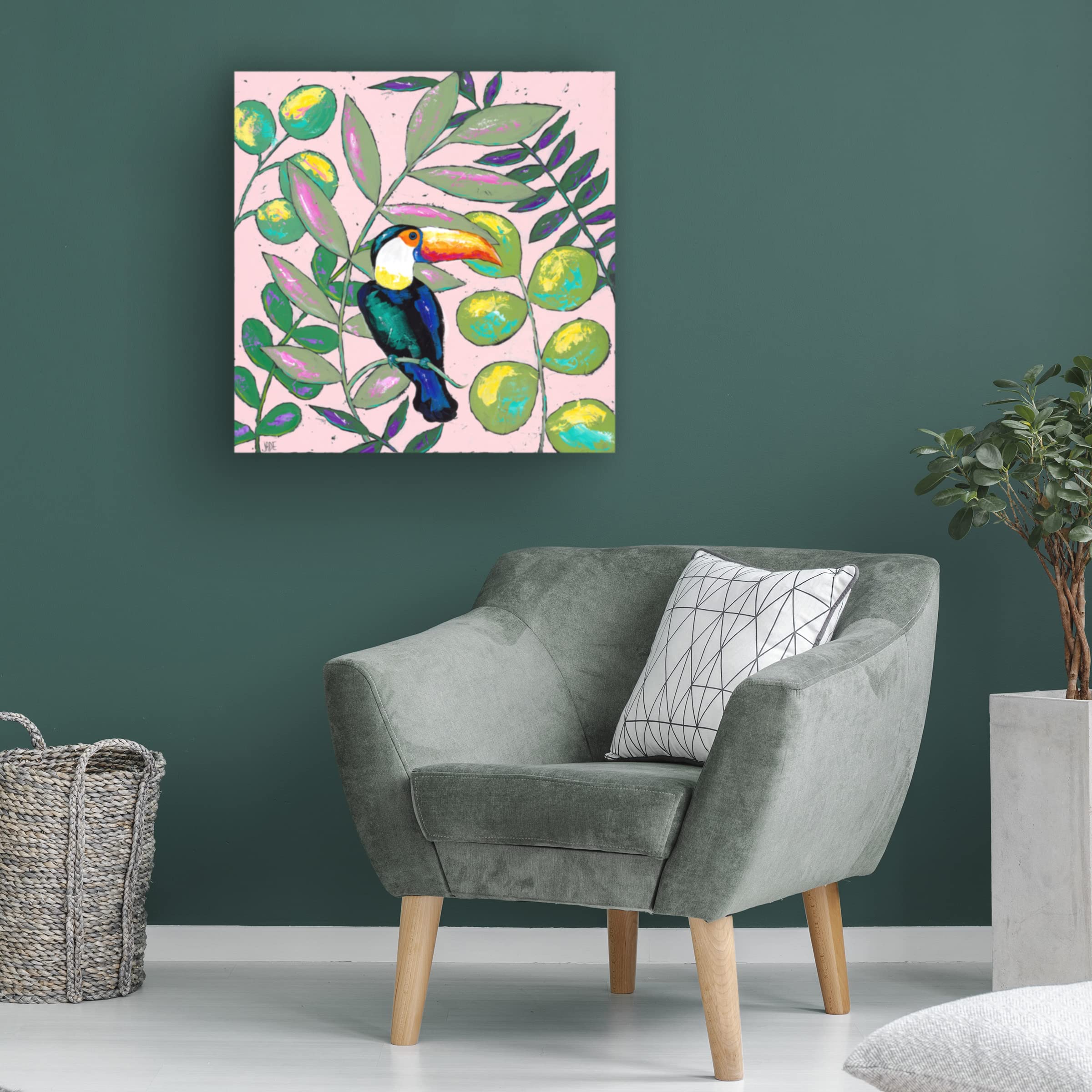 Trademark Fine Art 'Tropics II' Canvas Wall Art by Jade Reynolds - Vibrant Tropical Landscape Painting for Living Room, Bedroom & Office Decor