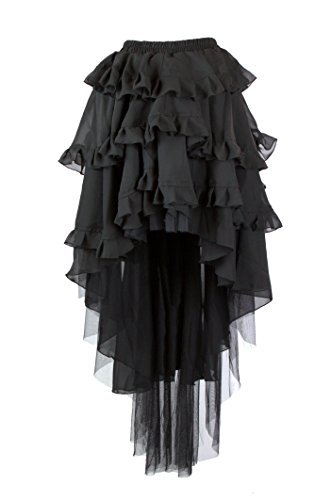 Steampunk Ophelie Skirt for Women - Victorian Gothic Lace Up Corset Style High Waist Skirt (Black, Size M/L) | Perfect for Cosplay, Renaissance Fairs & Alternative Fashion Outfits