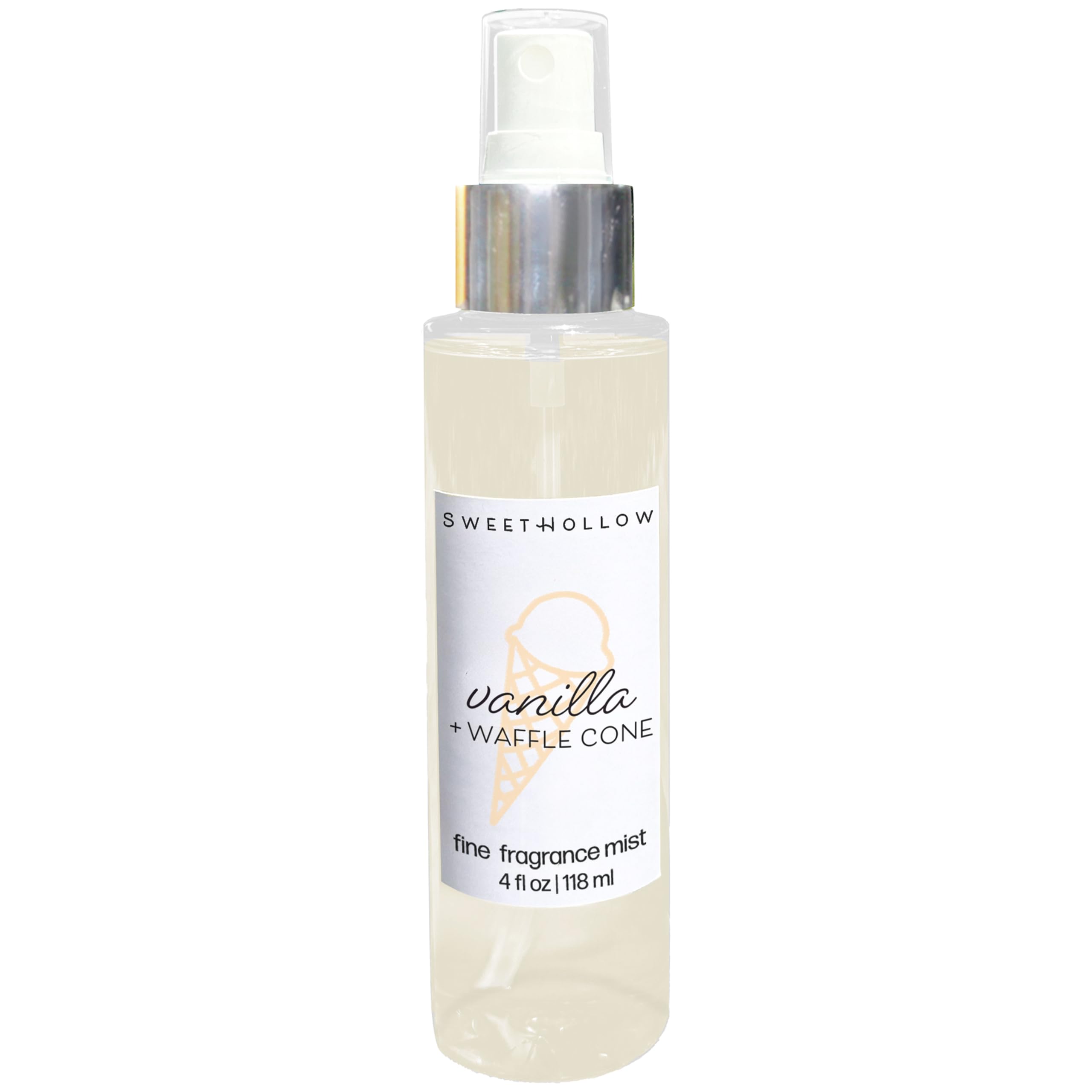 SweetHollow Vanilla & Waffle Cone Fragrance Body Mist - Essential Oil Infused Perfume Spray with Clean Ingredients, Sweet Dessert Scent for Women - Perfect for Daily Wear, Date Nights & Gift Giving