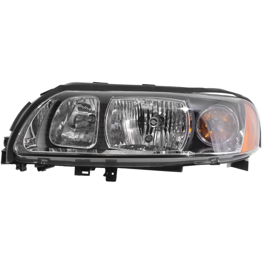 Volvo S60 Headlight Assembly 2005-2009 - Driver Side Replacement (DOT Certified) with Bulbs - Compatible with VO2502120 | Perfect for Night Driving & Foggy Conditions