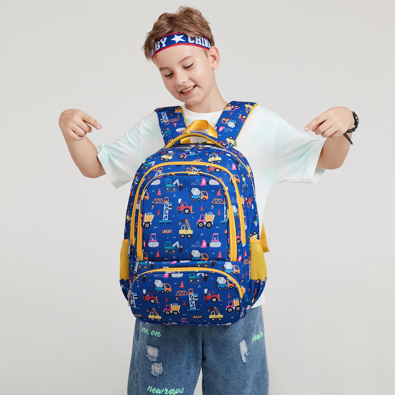 Lightweight Kids Backpack for Boys - Car Design School Bookbag for Elementary & Kindergarten | Perfect for School, Travel, and Daily Use