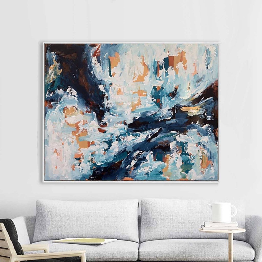 Serenity Large Oil Painting on Canvas - Handmade Wall Art for Living Room, Bedroom & Office Decor